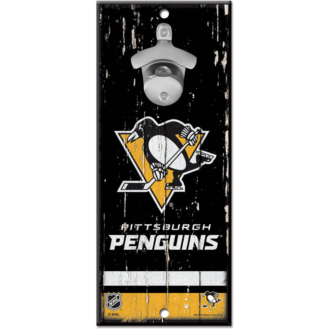 Pittsburgh Penguins Sign Wood 5x11 Bottle Opener - Special Order