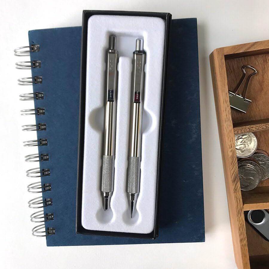 Zebra STEEL 7 Series M/F 701 Mechanical Pencil & Ballpoint Pen Set - 0.7 mm Pen Point Size - 0.7 mm Lead Size - Refillable - 2 / Set