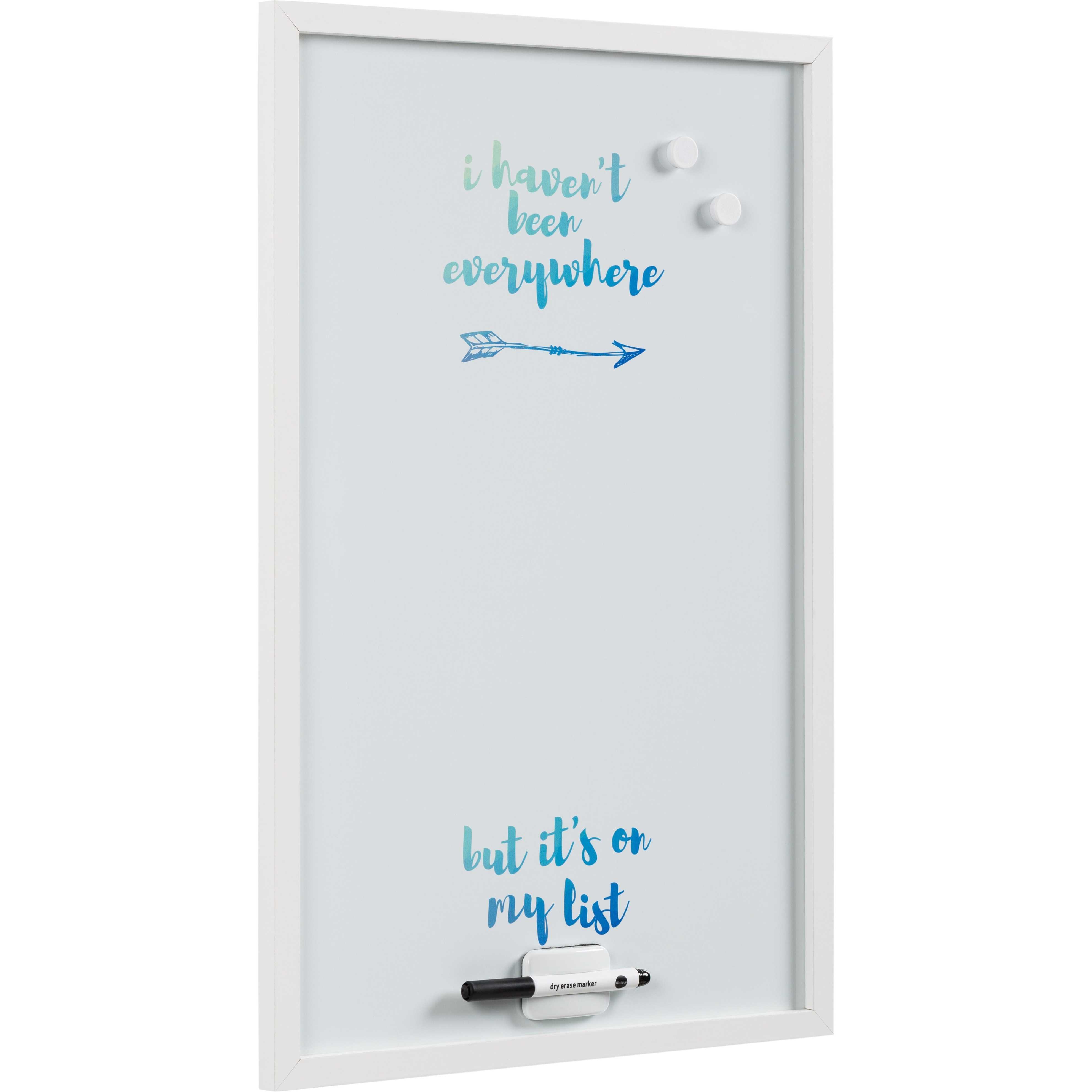 Magnetic Dry-Erase Quote Travel Board 16" X 24" White Frame