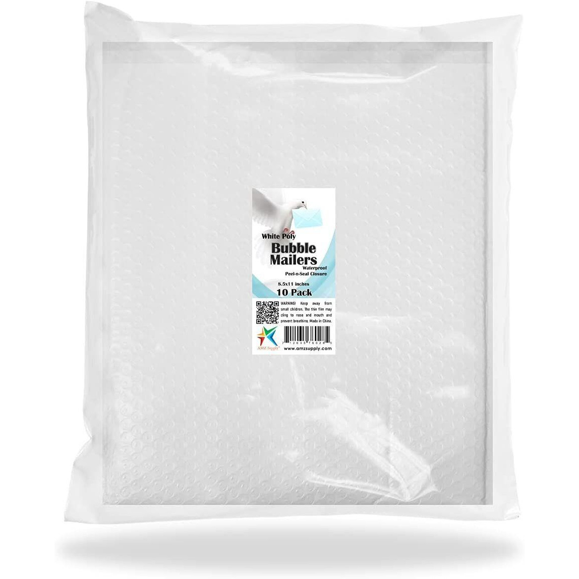 White Bubble Mailers Pack of 10 Bubble Poly Mailers 85 x 11 White Poly Envelopes 8 12 x 11 Bubble Mailers Packing Supplies Self Seal Bubble Mailers(D0102H93QKY)