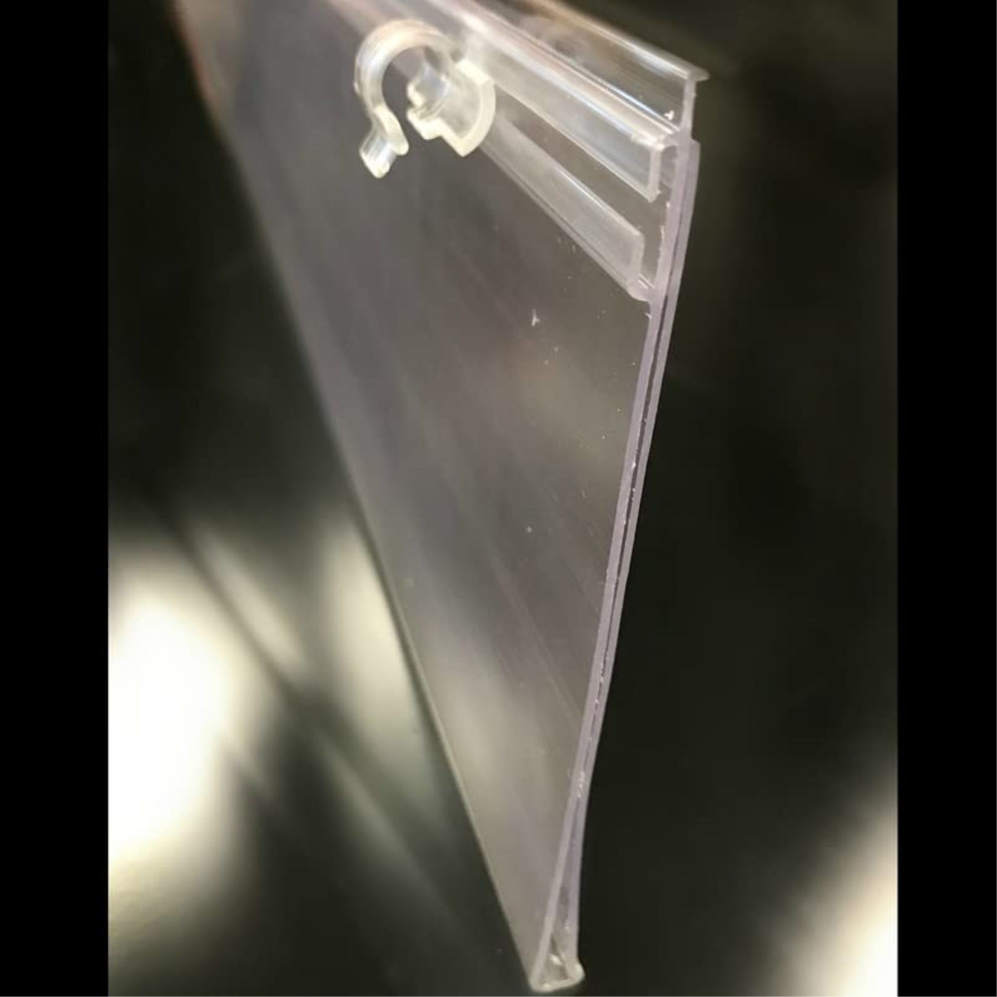 9700832 LARGE POP TICKET HOLDER Kinter 4.75 in. H X 0.67 in. W X 23.625 in. L Clear Utility/Parts POP Ticket Holder Plastic (Pack of 1)