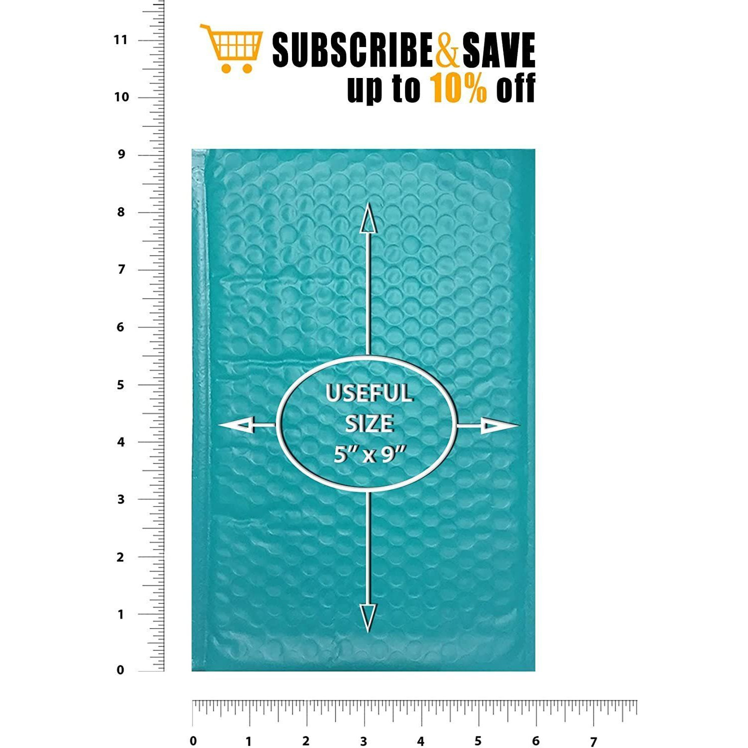 Pack of 25 Teal Bubble Mailers 5 x 9 Poly Padded Envelopes 5x9 Waterproof cushion Bags with Peel and Seal closure Mailing Pouches for Shipping Packing and Packaging Supplies(D0102H9FA7V)