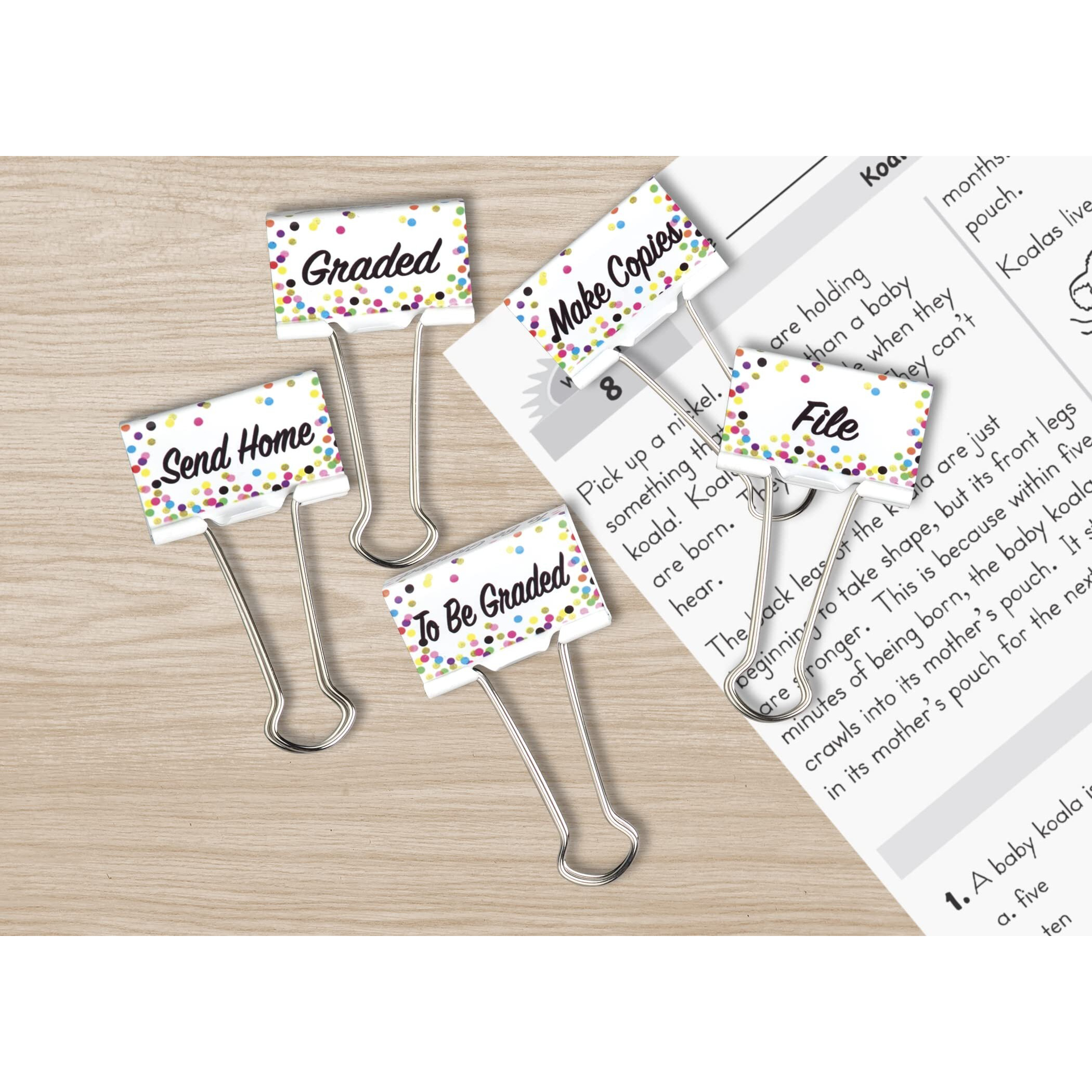 CONFETTI BINDER CLIPS LARGE MGMT