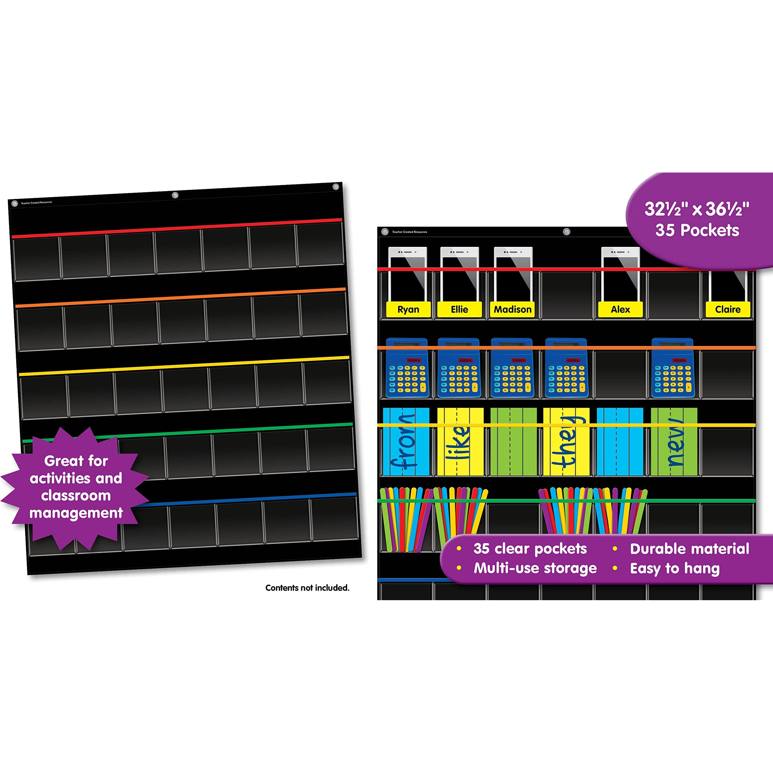 BLACK STORAGE POCKET CHART