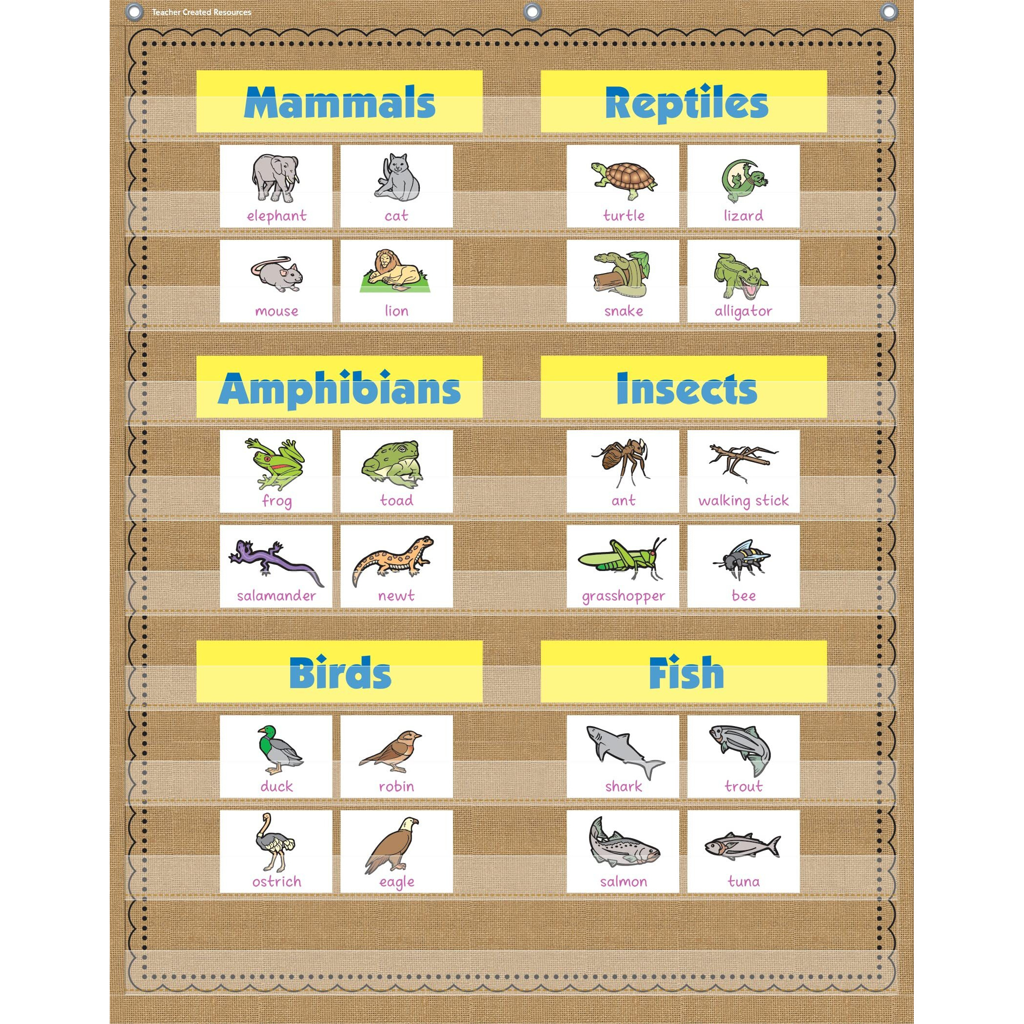 10POCKET POCKET CHART BURLAP 34X44
