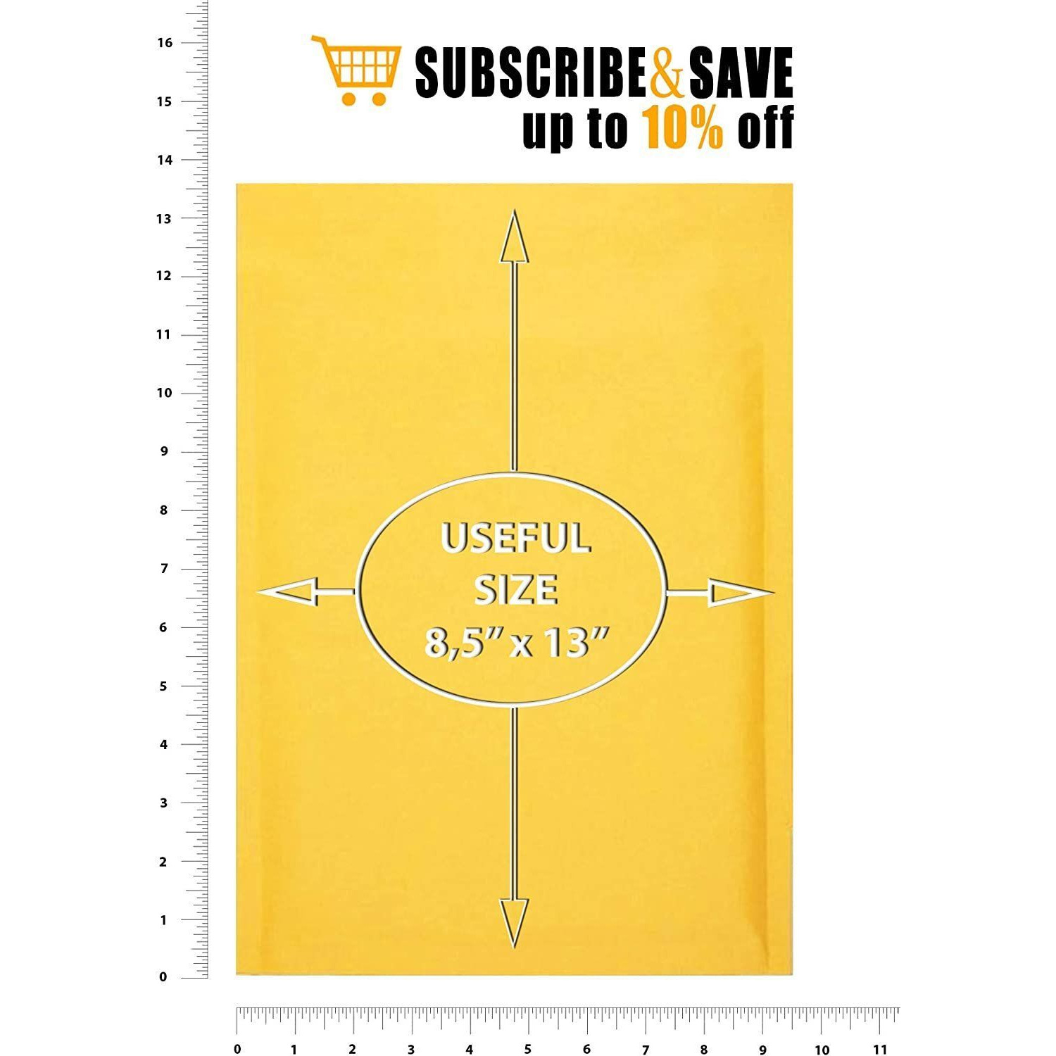 Pack of 20 Yellow Kraft Bubble Mailers 85 x 13 Paper cushion Padded Envelopes 8 12 x 13 Peel and Seal for Mailing Bags Shipping Packing and Packaging Supplies(D0102H9FP0A)