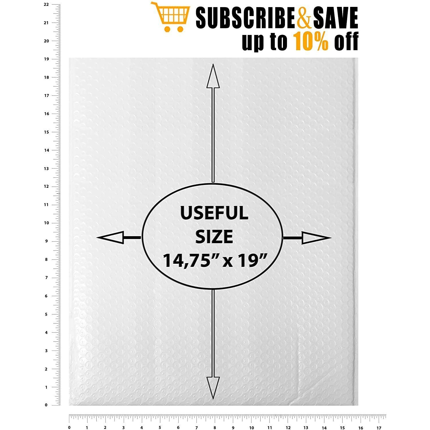 Pack of 10 White Poly Bubble Mailers 1475 x 19 Bubble Padded Envelopes 14 34 x 19 Large Poly cushion Envelopes Poly Mailer Bags Peel and Seal Mailing Packaging Shipping(D0102H93Q4Y)