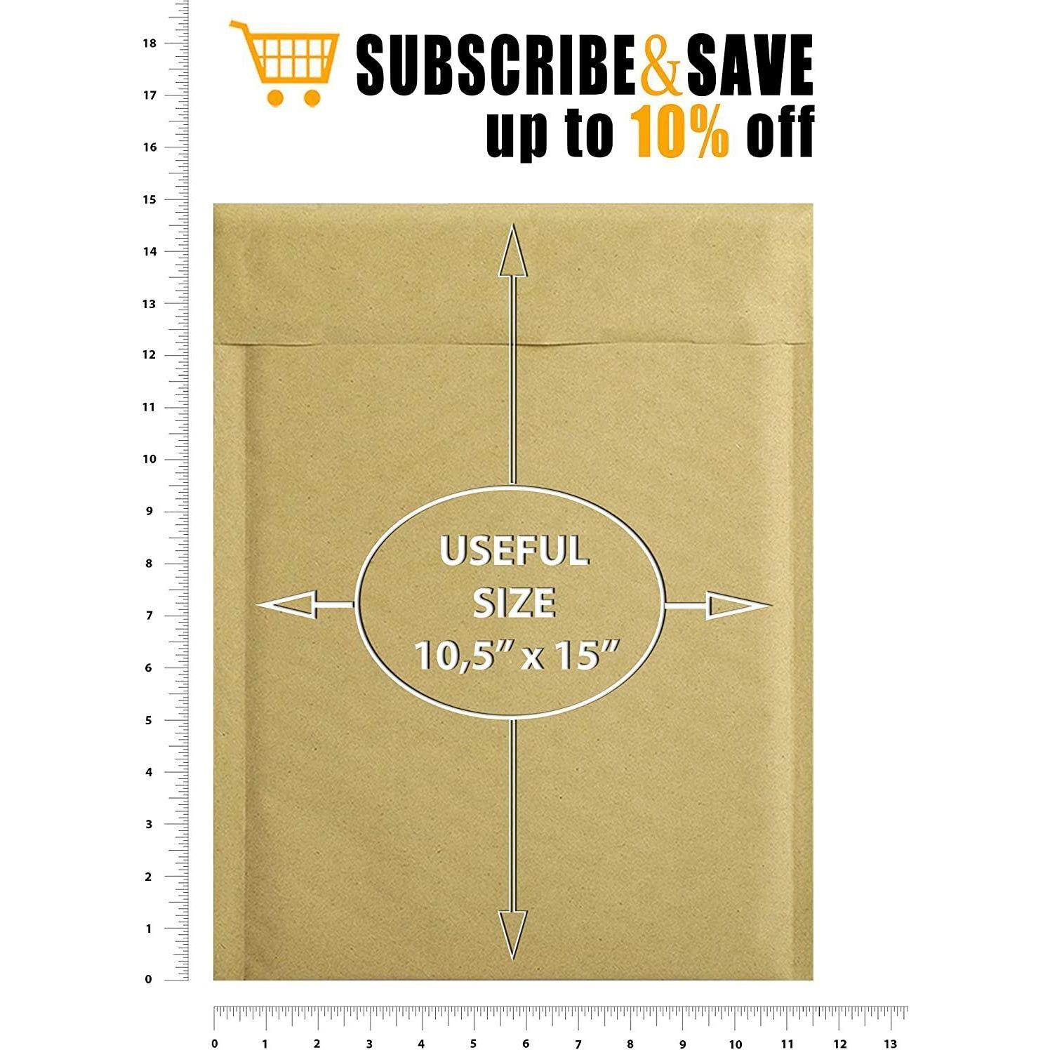 Natural Brown Kraft Bubble Mailers 105 x 15 Padded Envelopes 10 12 x 15 Pack of 10 Paper cushion Envelopes with Peel and Seal for Mailing Shipping Packing Packaging Supplies Paper Bag(D0102H9FEKA)