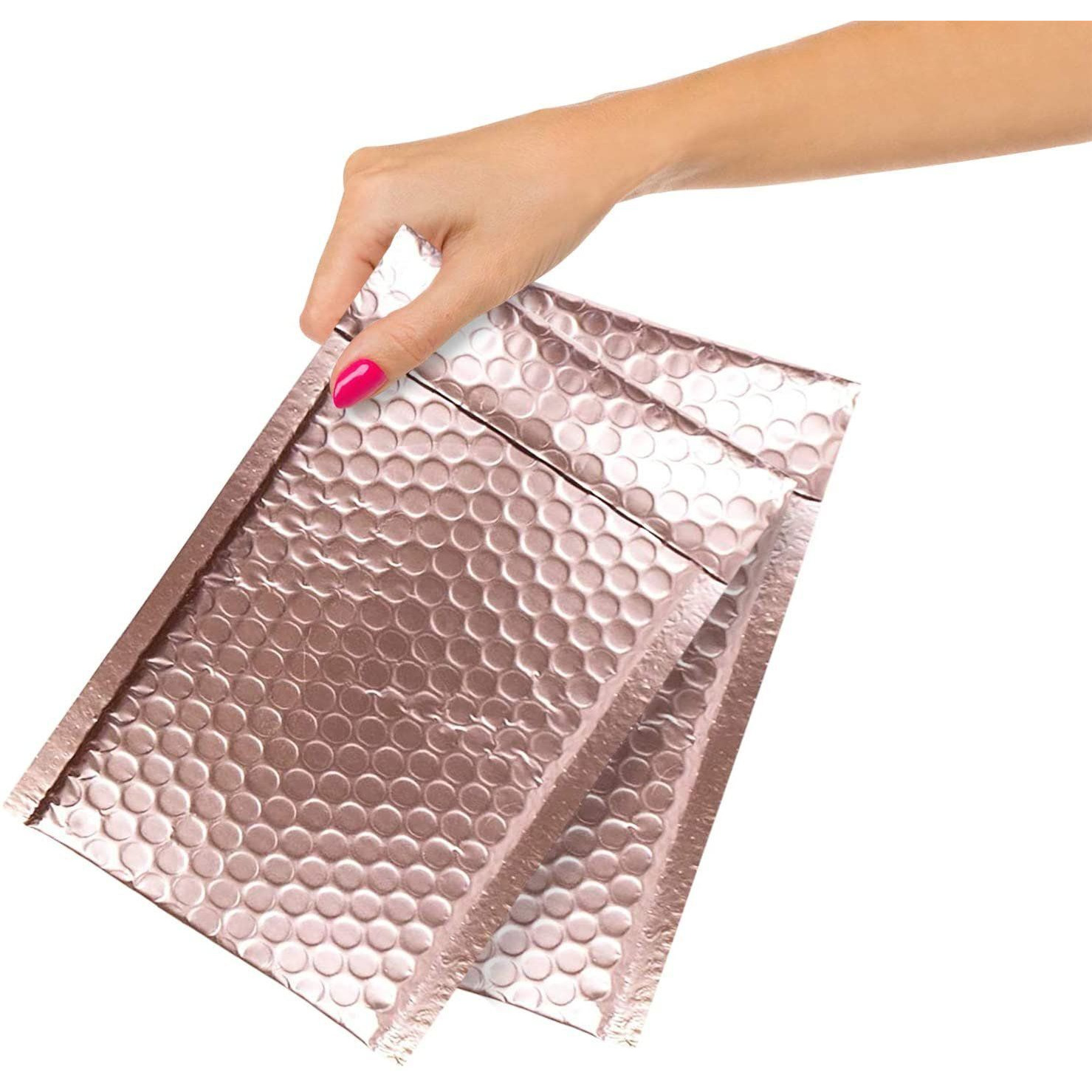 Metallic Rose gold Bubble Mailers 5 x 9 Poly Padded Envelopes Pack of 25 Self Adhesive Padded Shipping Envelopes Peel and Seal Mail Bubble Envelopes Water-Resistant Bubble Padded Mailers(D0102H9FE3V)