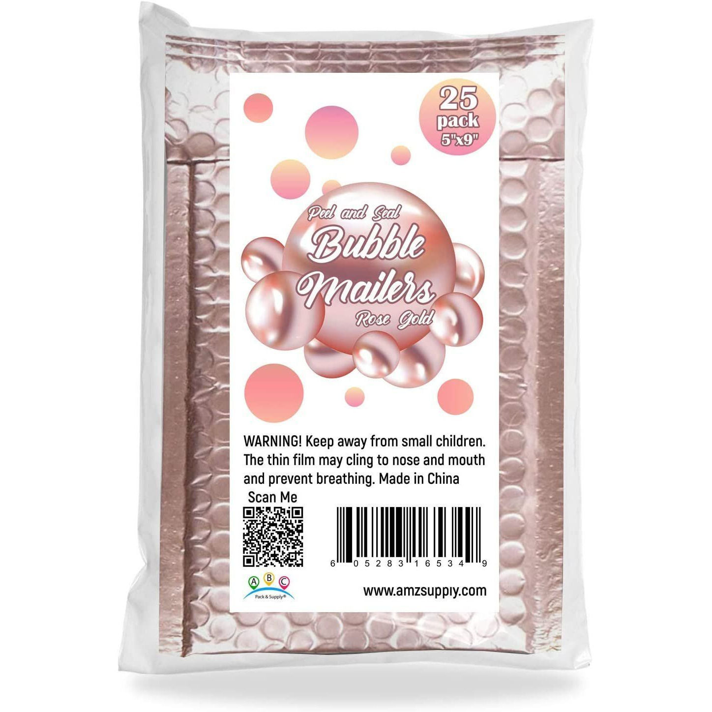 Metallic Rose gold Bubble Mailers 5 x 9 Poly Padded Envelopes Pack of 25 Self Adhesive Padded Shipping Envelopes Peel and Seal Mail Bubble Envelopes Water-Resistant Bubble Padded Mailers(D0102H9FE3V)