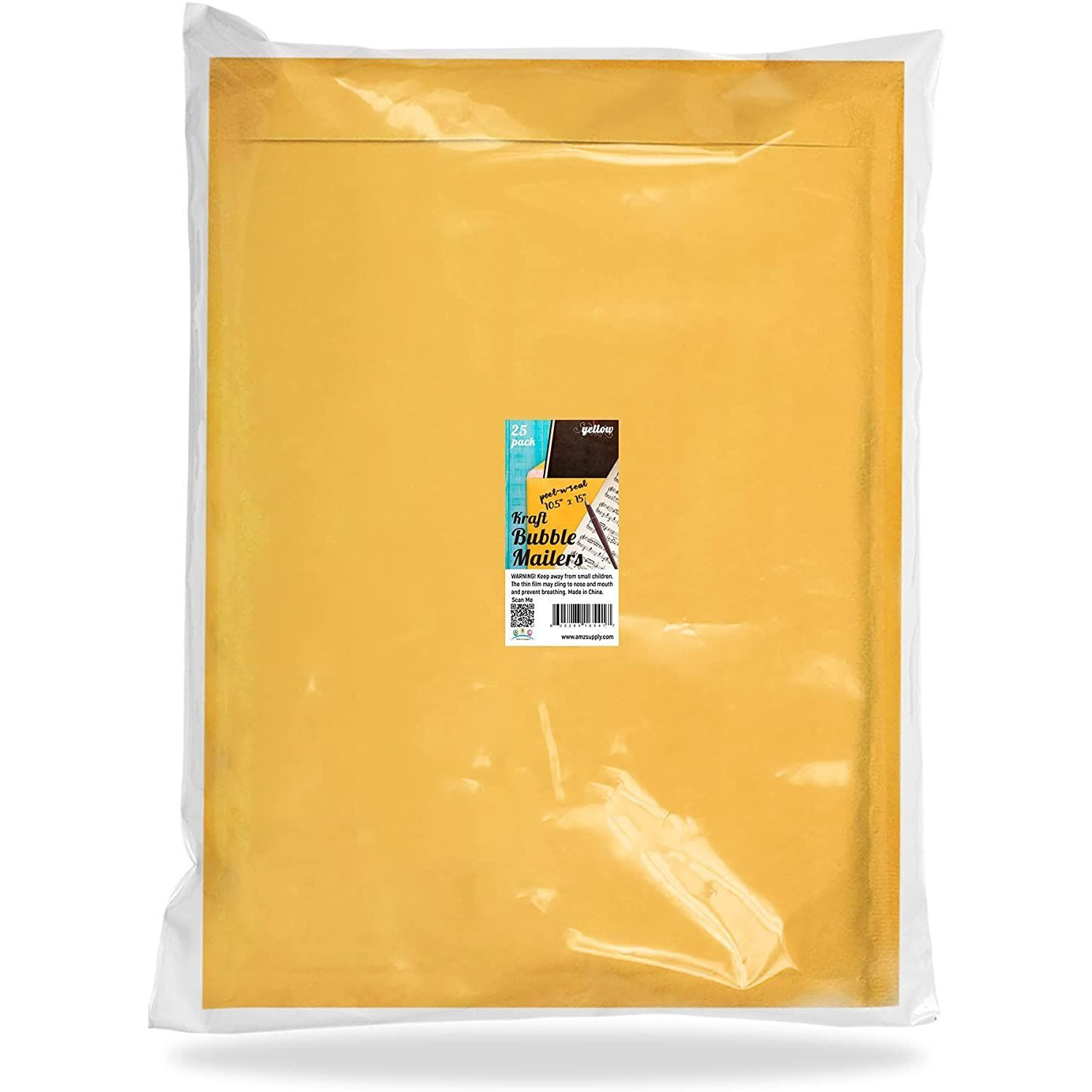 Pack of 25 gold Kraft Bubble Padded Envelopes 105 x 15 Bubble Mailers Peel and Seal Envelopes Yellow cushion Envelopes 10 12 x 15 for Mailing Packaging Shipping Mailer in Bulk Wholesale Price(D0102H932TW)