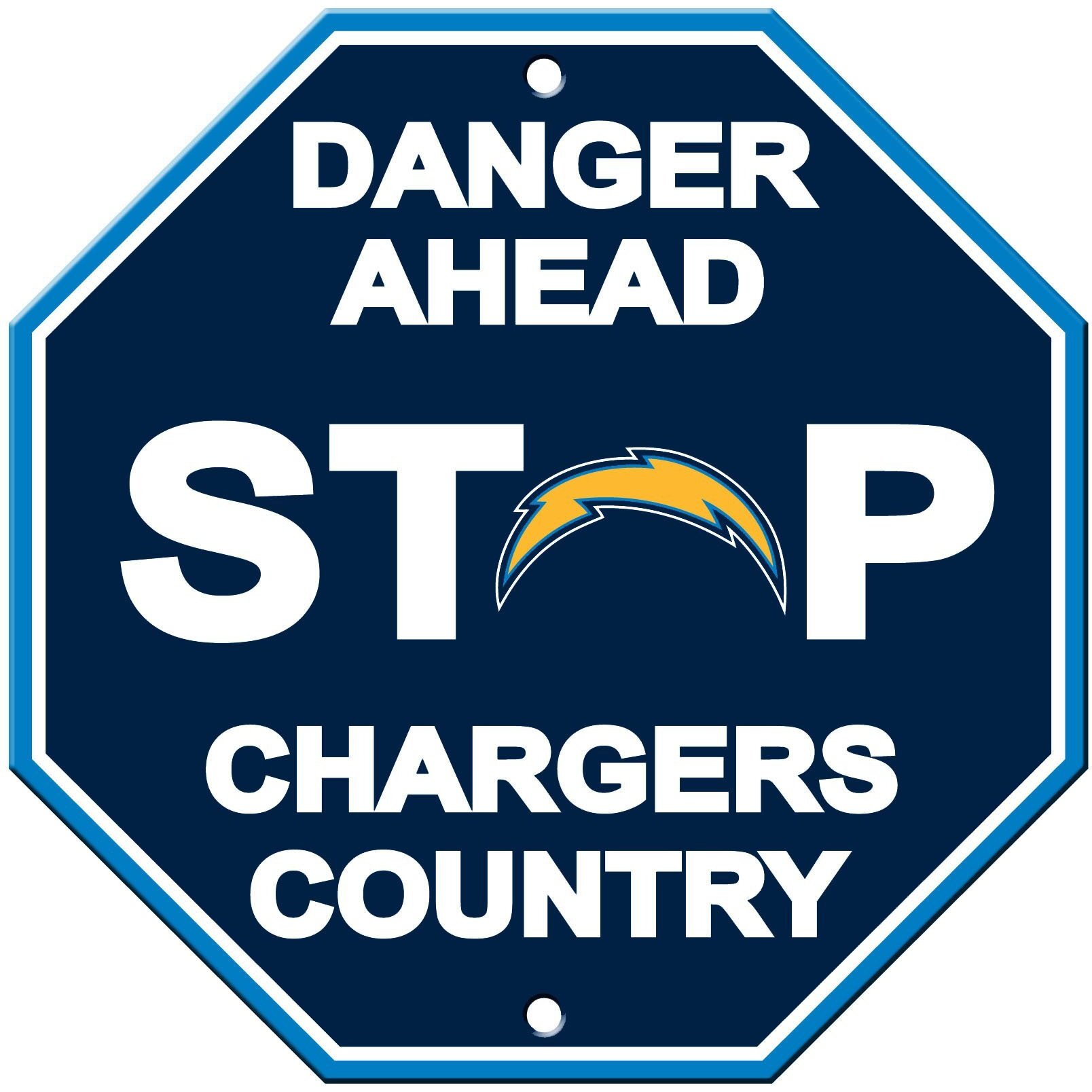 Los Angeles Chargers Sign 12x12 Plastic Stop Style CO
