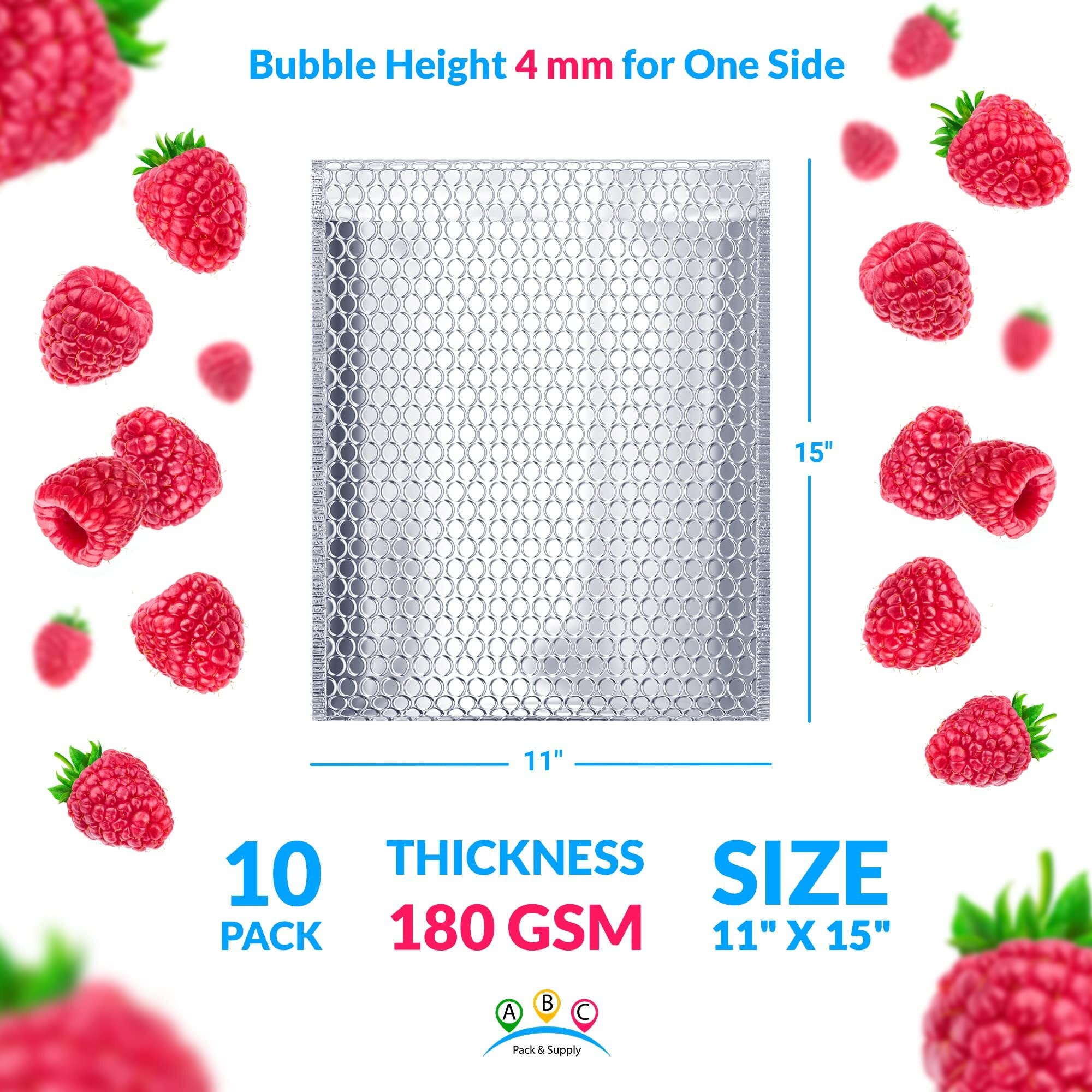 ABc Thermal Bubble Mailers 11 x 15 Inch Size Pack of 10 Metallic Thermal Padded Envelopes Self Seal Silver color Bubble Mailers Thermal Insulated Shipping Bags for Food Mailing Packing Shipping(D0102H93gSA)
