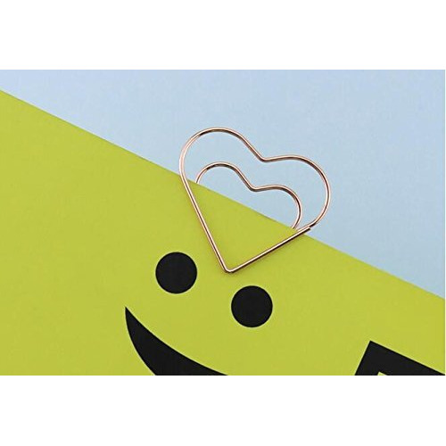 30 Pieces Heart Shapes Paper Clips Funny Office Desk Accessories Bookmarks