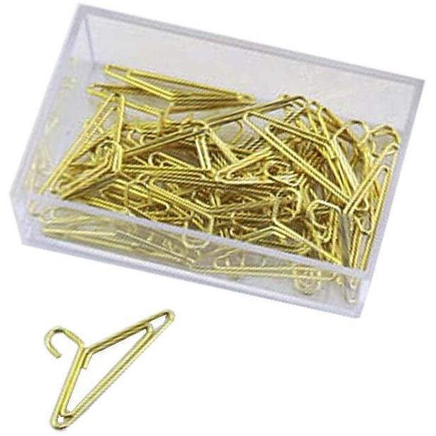 25 Pieces Binder Clips Hanger Shape Paper Clips Office Desk Accessories Bookmark