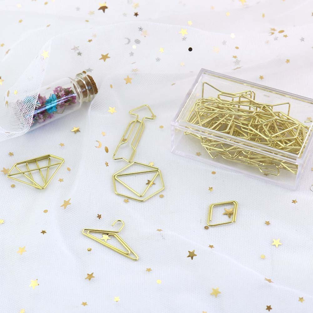 25 Pieces Binder Clips Hanger Shape Paper Clips Office Desk Accessories Bookmark