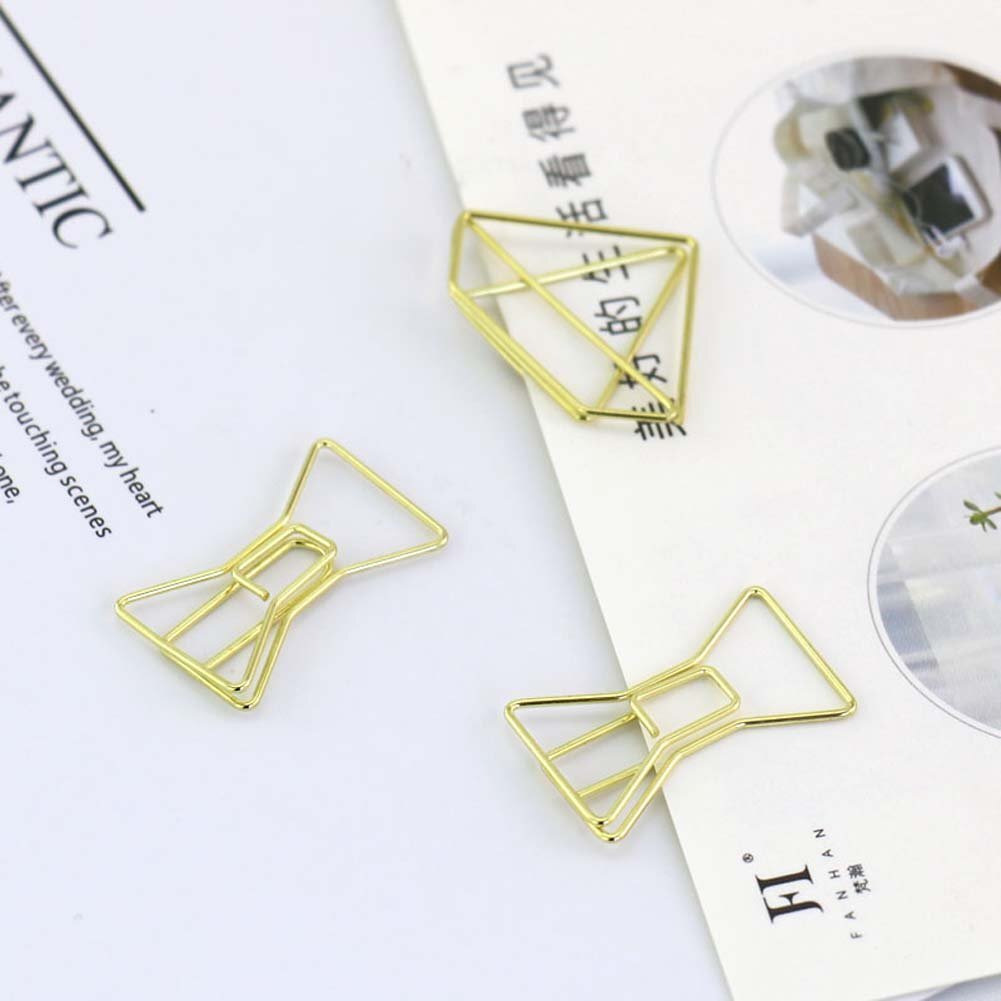 25 Pieces Binder Clips Bow-knot Shape Paper Clips Office Accessories Bookmark