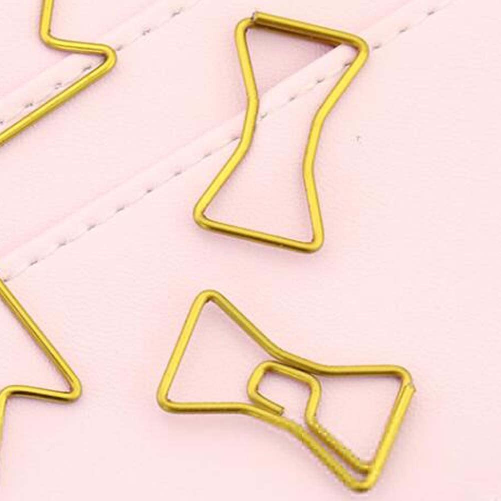 25 Pieces Binder Clips Bow-knot Shape Paper Clips Office Accessories Bookmark