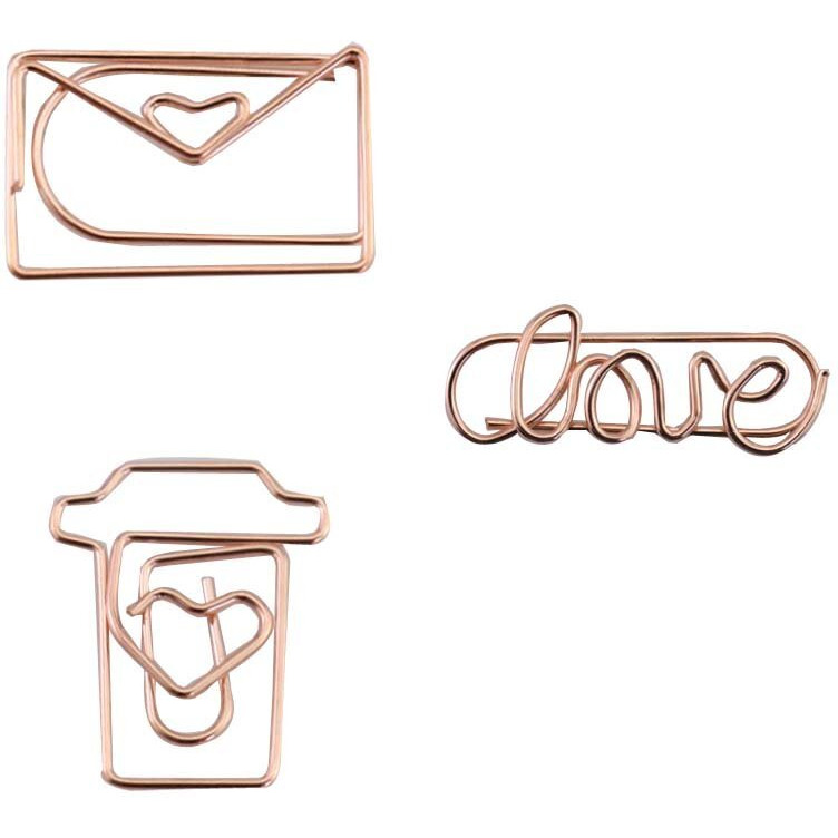 12 Pieces Three Shapes Paper Clips Funny Office Desk Accessories Bookmarks