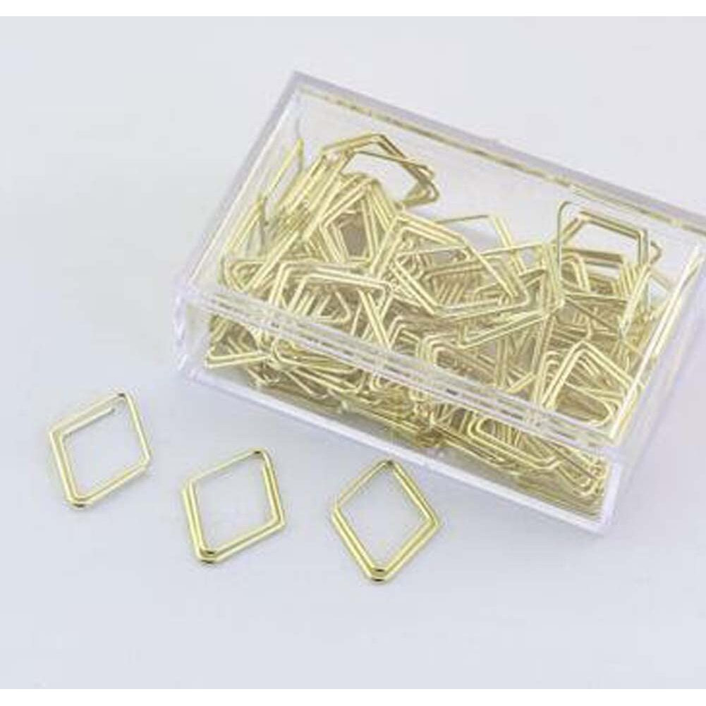 30 Pieces Binder Clips Rhombus Shape Paper Clips Office Accessories Bookmark