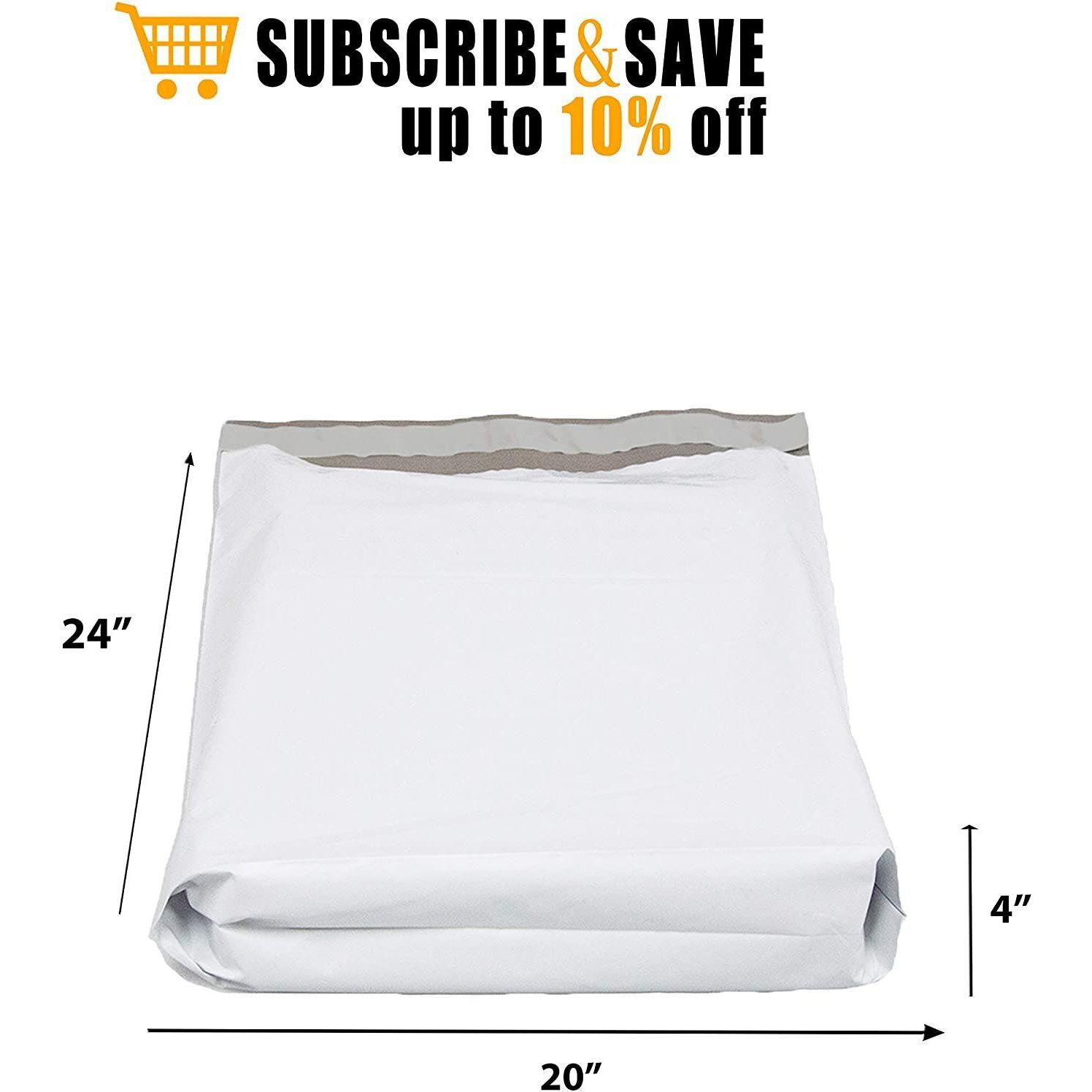 Pack of 50 White gusseted Poly Mailers 20 x 24 x 4 Shipping Bags 20x24x4 Large Envelopes 24 mil Thick Mailing Bags with Peel and Seal Waterproof Lightweight Wrapping Packing Packaging(D0102H93QU7)