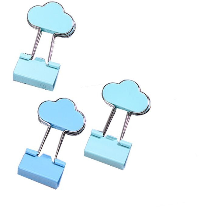 8 Pcs Metal Binder Clips/Paper Clips/Binders Cloud Shape Office Desk Accessories