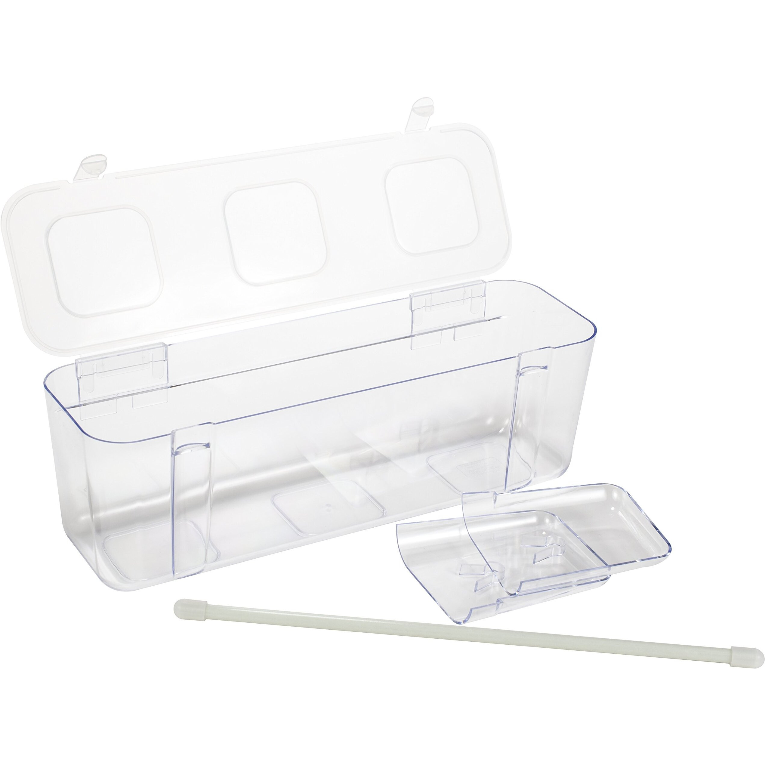 Deflecto Ribbon Dispenser - 4.4" Height x 13.3" Width x 4.2" Depth - Desktop - Lid, Portable, Stackable, Wall Mountable - Clear - Plastic, Polypropylene - 1 Each