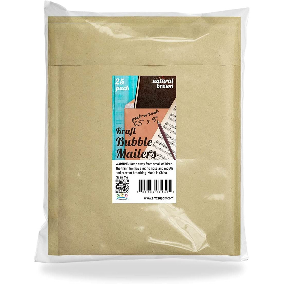 Kraft Bubble Mailers 6 x 9 Natural Brown Kraft Bubble Envelopes Pack of 25 Water Resistant Self Seal Padded Mailers Poly and Paper Envelope Mailers Lightweight Bubble Mailer Envelopes(D0102H93gD7)