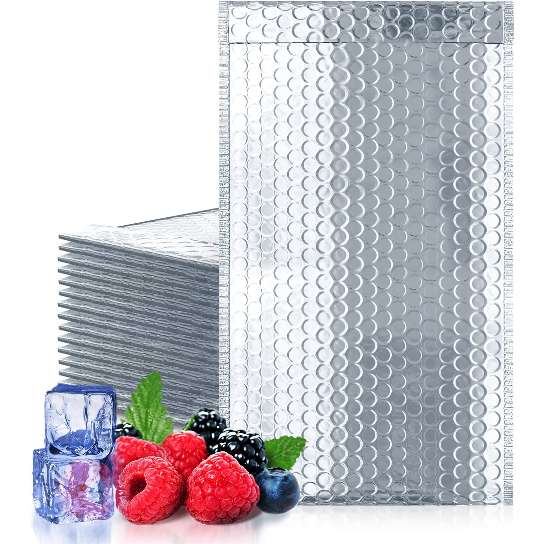Silver Bubble Mailers Pack of 25 Bubble Poly Mailers 65 x 105 Thermal Bubble Mailers 6 12 x 10 12 Packing Envelopes Bubble Mailer Metalic Bubble Mailer with Self-Sealing(D0102H93Q0W)