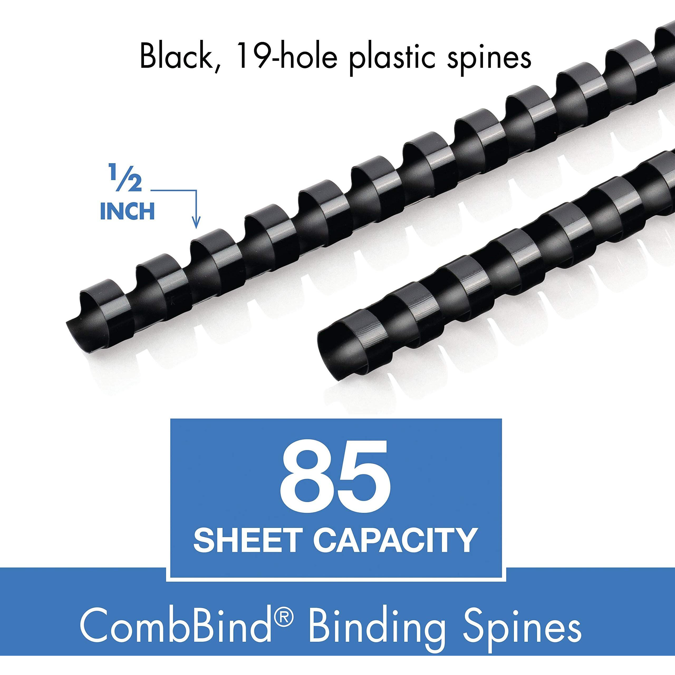 Mead CombBind Binding Spines - 0.50" Maximum Capacity - 85 x Sheet Capacity - For Letter 8 1/2" x 11" Sheet - Plastic - 125 / Box