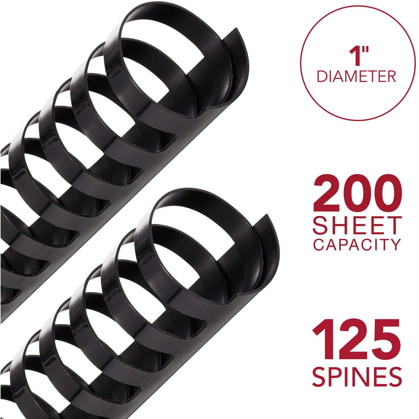Mead CombBind Binding Spines - 1" Maximum Capacity - 200 x Sheet Capacity - For Letter 8 1/2" x 11" Sheet - Plastic - 125 / Box