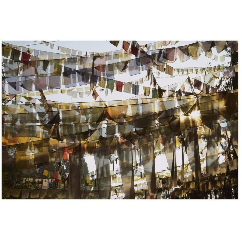 Prayer flags at dawn, Ganesh Top, Gangtok, Sikkim Himalaya, India-Paper Art-26&quotx18"