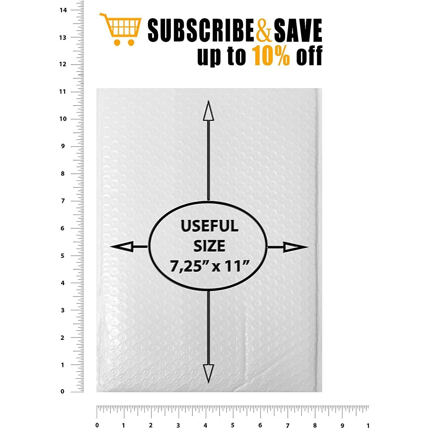 White Poly bubble mailers 725 x 11 Padded envelopes 7 14 x 11 Pack of 20 Poly cushion envelopes Exterior size 8 x 1125 (8 x 11 14) Peel and Seal Mailing shipping packaging(D0102H93QTA)