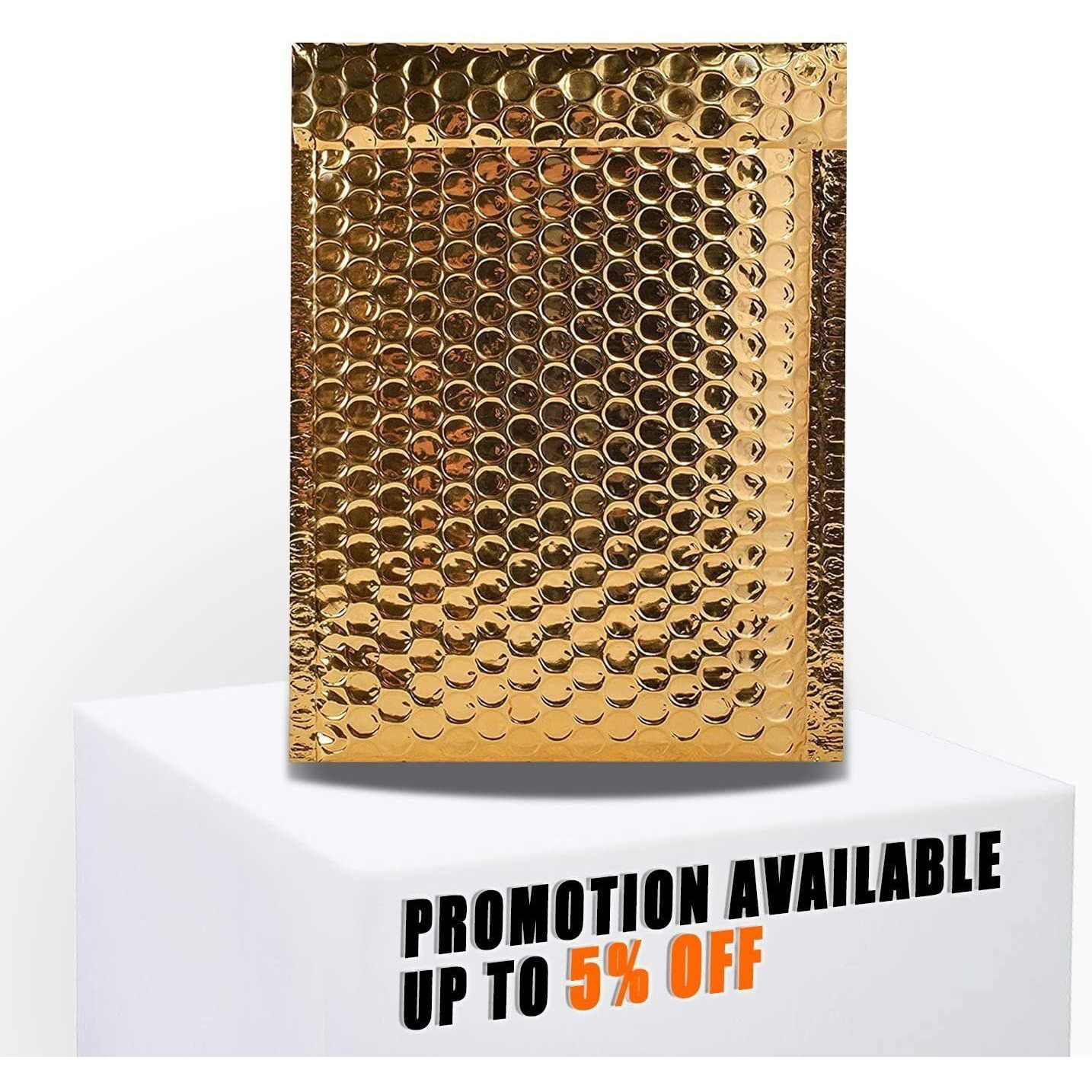 Pack of 25 Metallic Bubble Mailers 6x9 gold Bubble Mailers 6 x 9 Packing Envelopes Bubble Mailer with Peel and Seal(D0102H93KNY)
