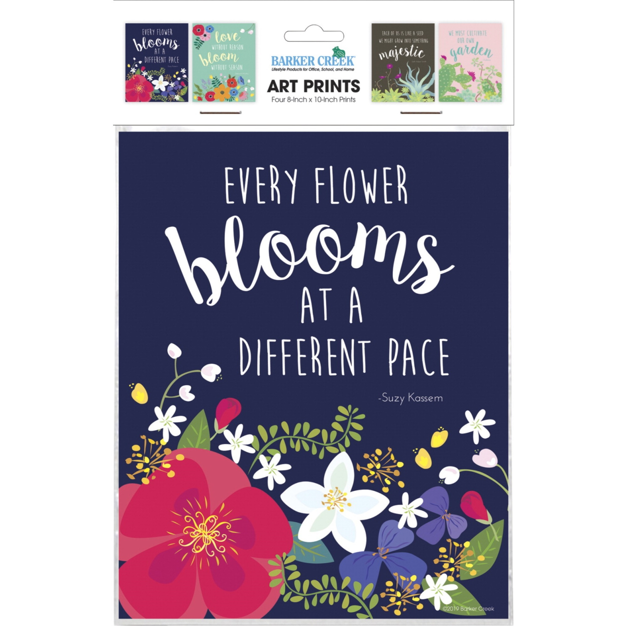 Barker Creek Petals & Prickles Art Prints, 8 x 10 Inches, Set of 4