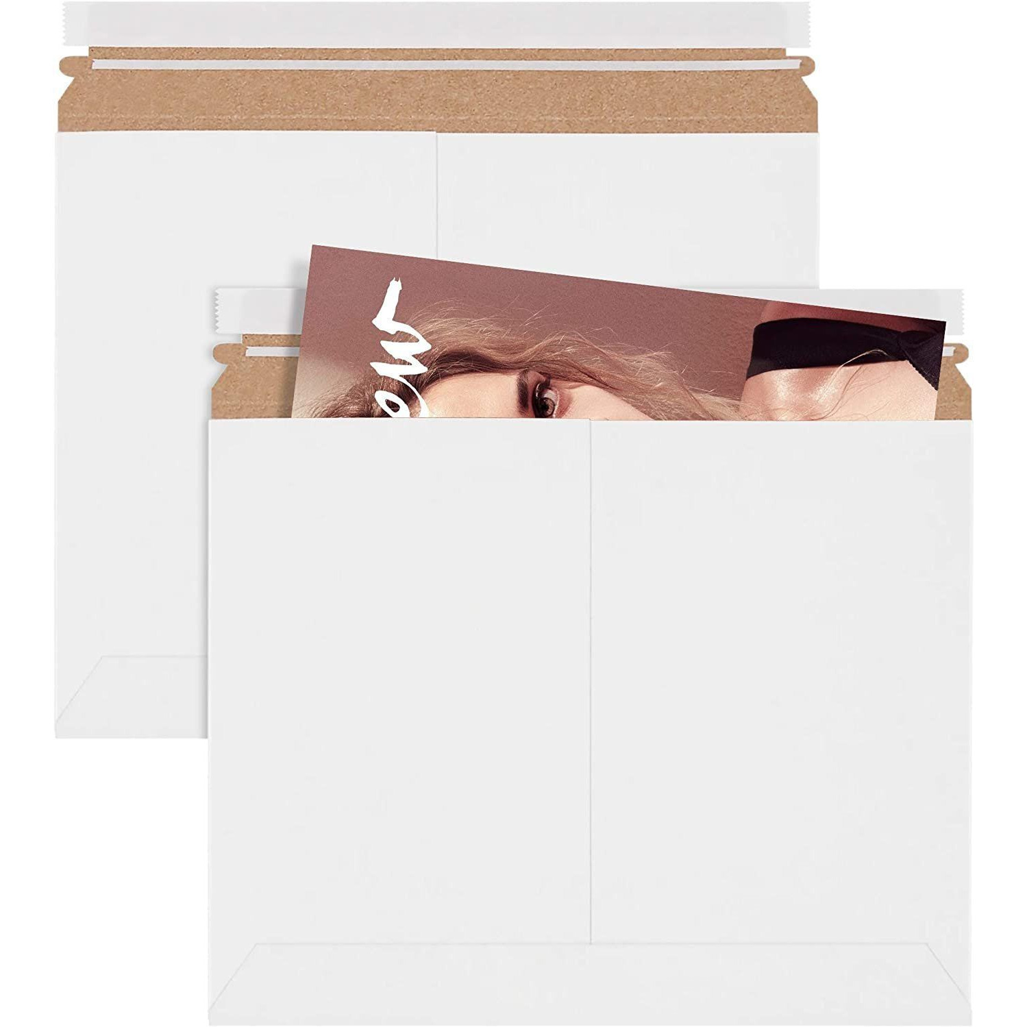 Pack of 10 White Rigid Mailers 12 14 x 9 34 Side-Loading Paperboard envelopes 1225 x 975 Self-seal Photo mailers Peel and seal closure No Bend documents photos diplomas Ideal for cD DVD(D0102HIXSBg)