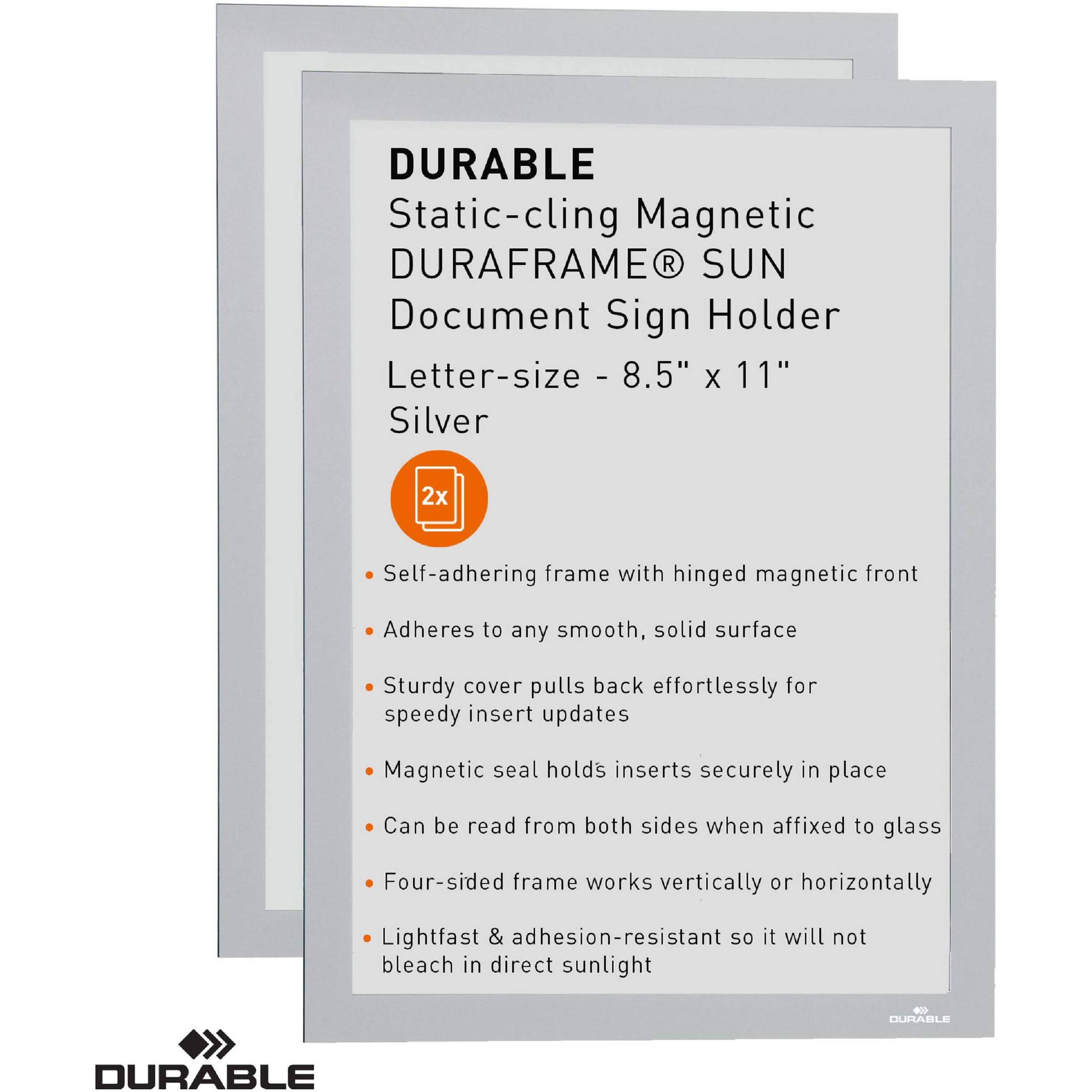 DURABLE The Infoframe - 2 / Pack - Removable, Repositionable, Heat Resistant, UV Resistant, Sturdy, Both Sides Display
