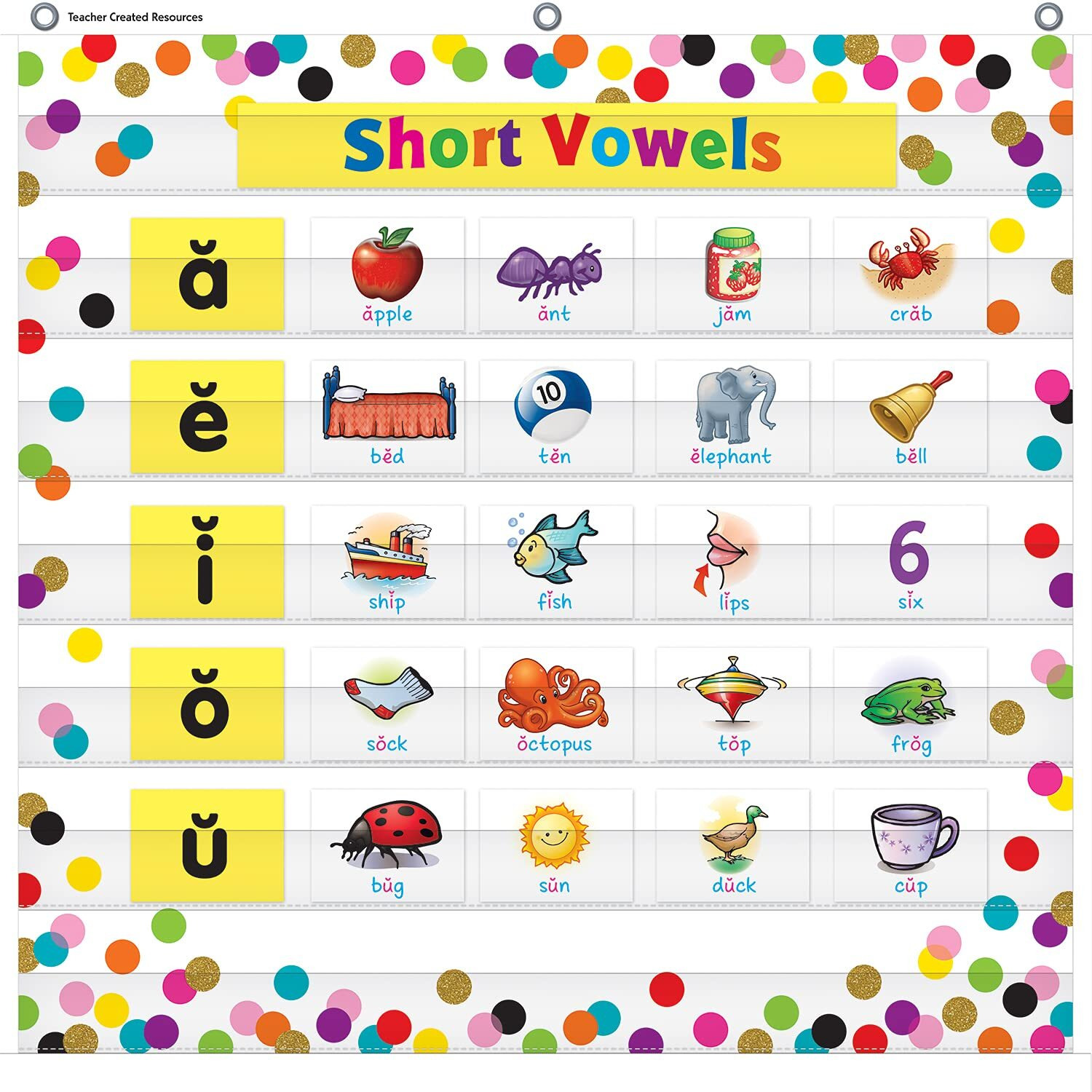 CONFETTI 7 POCKET CHART 28 X 28