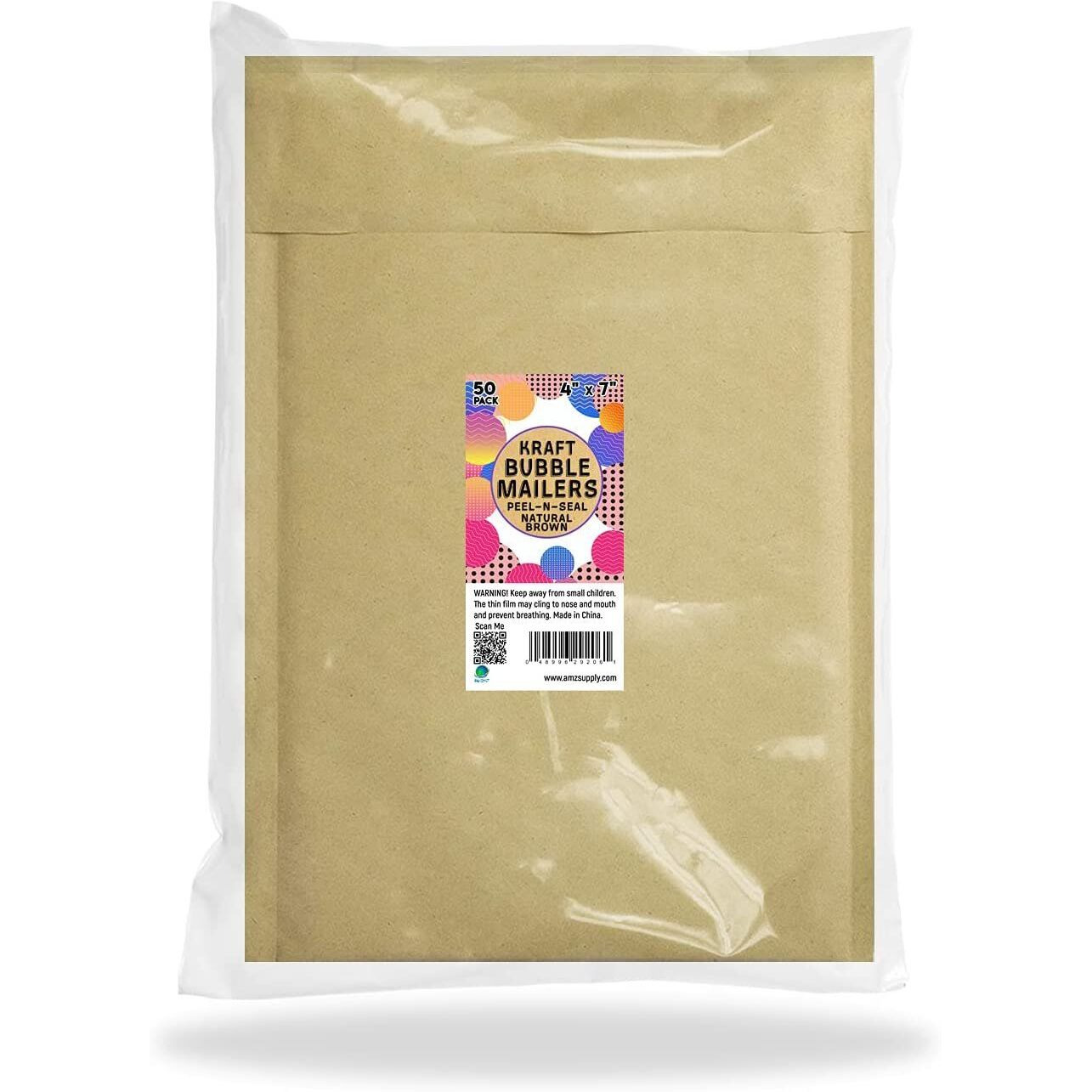Pack of 50 Natural Brown Bubble Mailers 4 x 7 Kraft Paper cushion Padded Envelopes 4x7 Shipping Bags with Peel and Seal for Mailing Packing and Packaging Supplies Pouch Bags with cushioning(D0102H939UU)