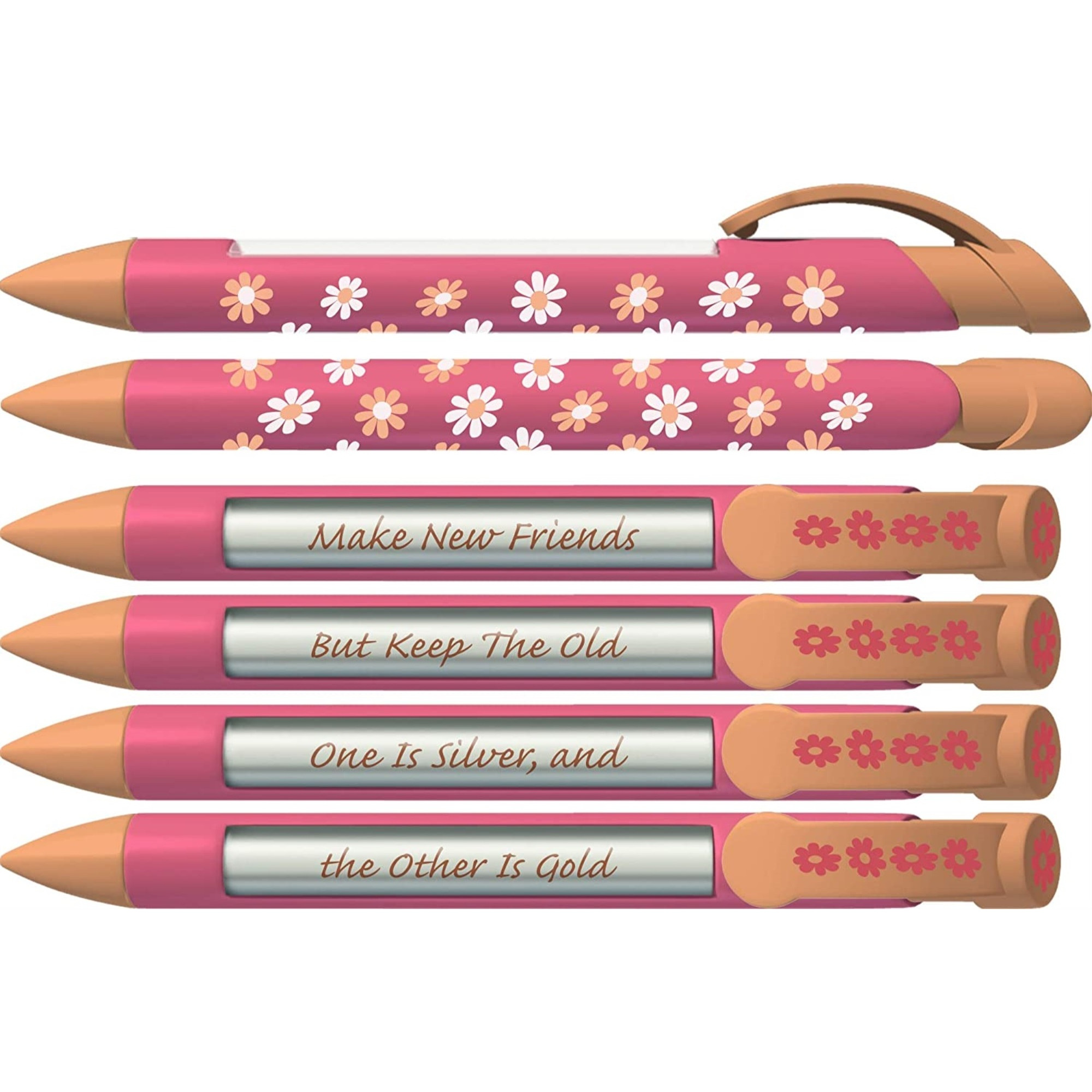 Greeting Pen Friend Pen - Daisy and Heart Trio 6 Pen Set 36543