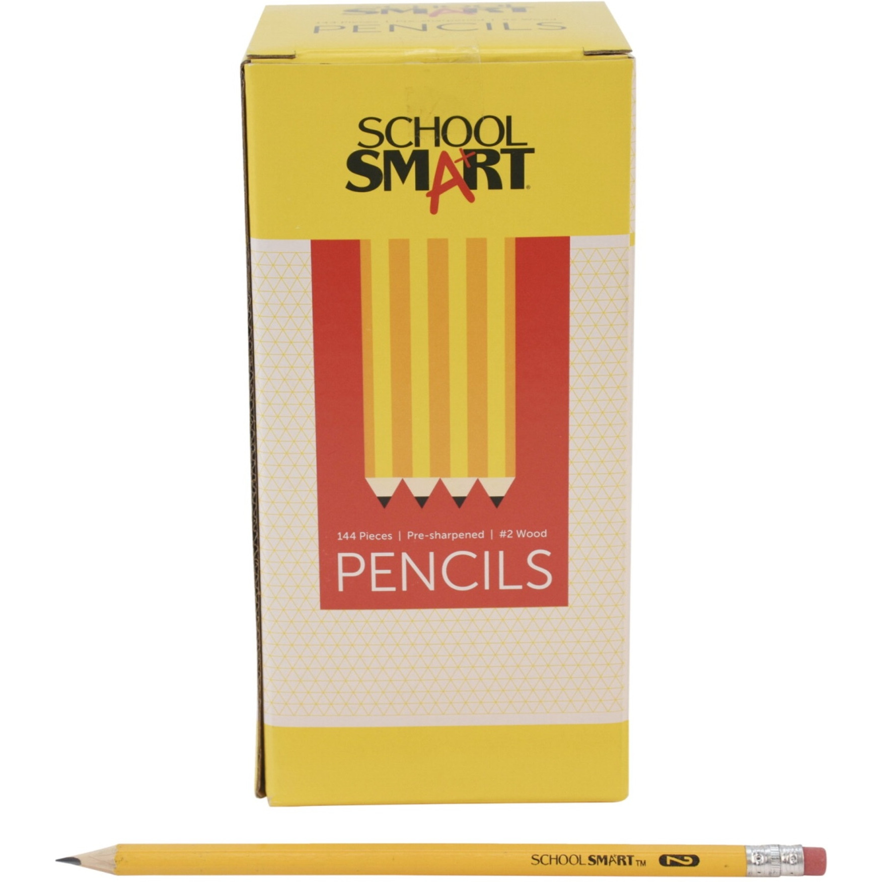 School Smart Hexagonal Pencils, Pre-Sharpened, Number 2, Pack of 144
