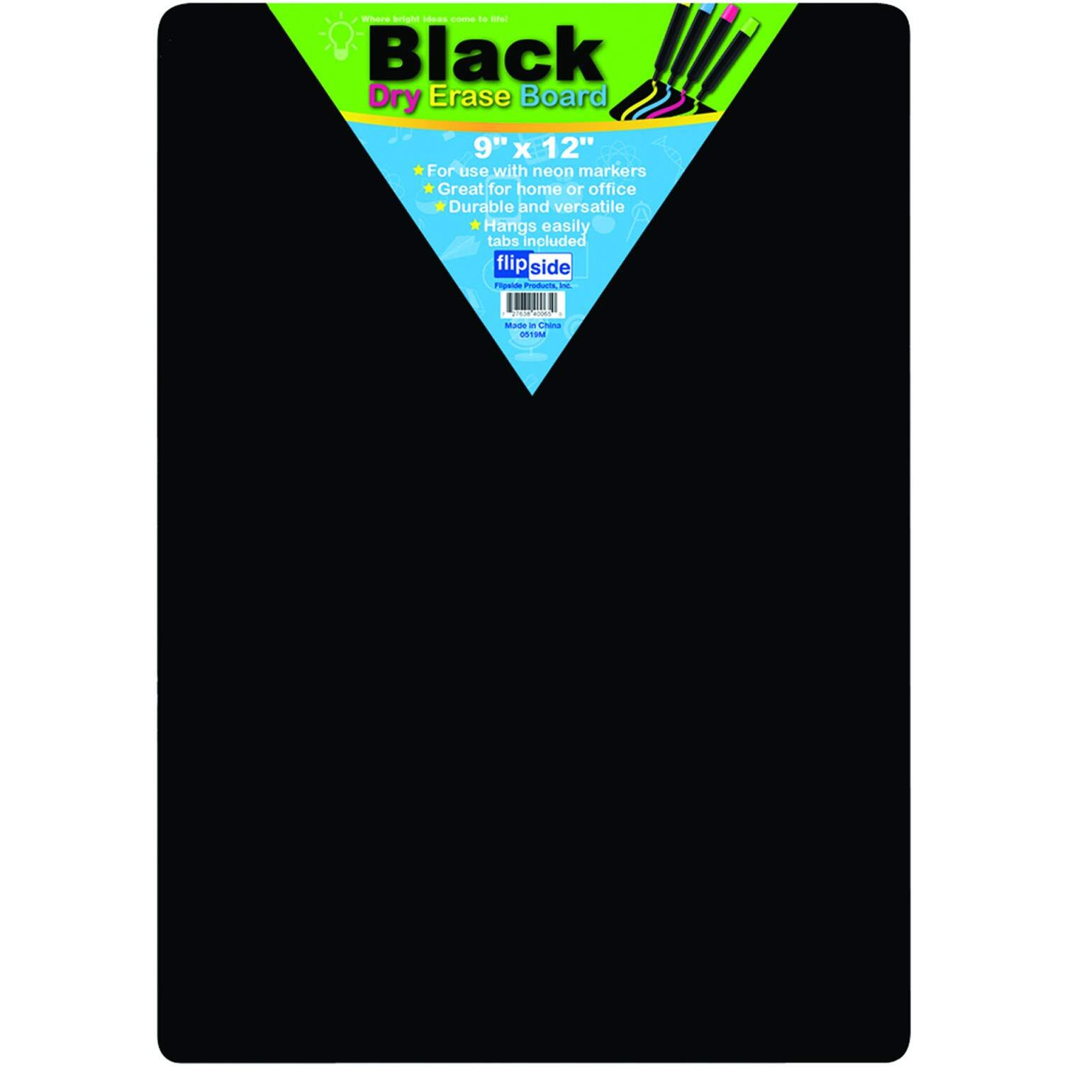 (4 EA) BLACK DRY ERASE BOARD 9X12