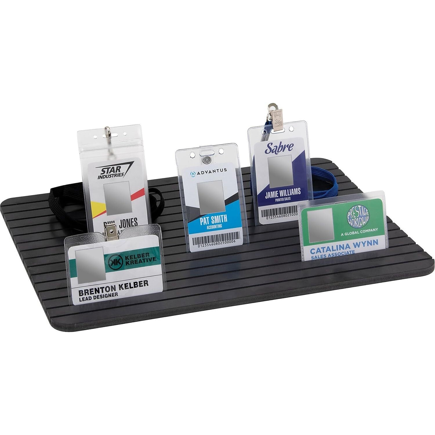 Advantus ID Badge Tray Organizer - 0.3" x 11.4" x 15.4" - Polyvinyl Chloride (PVC) - 1 Each - Black