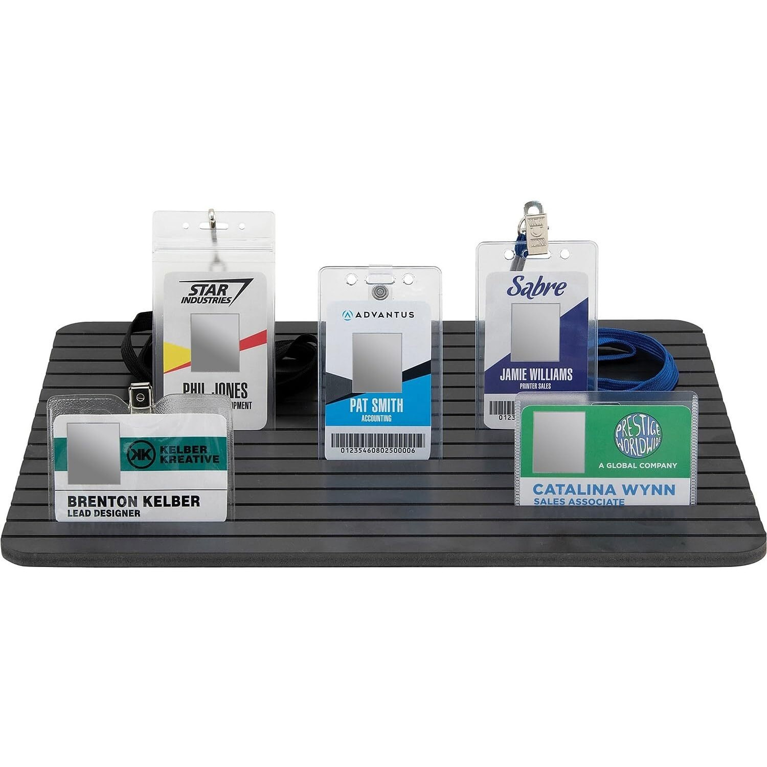 Advantus ID Badge Tray Organizer - 0.3" x 11.4" x 15.4" - Polyvinyl Chloride (PVC) - 1 Each - Black