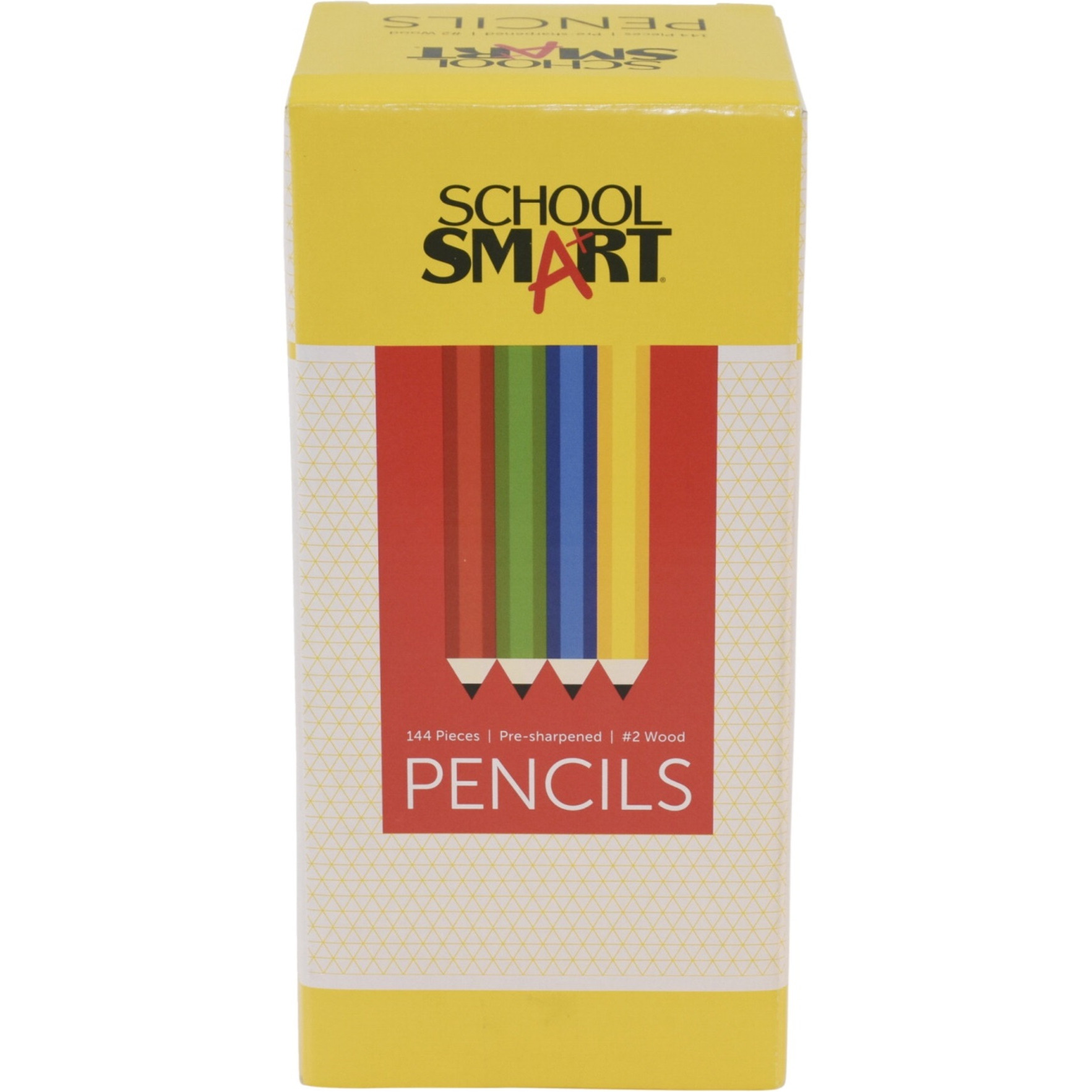 School Smart Hexagonal Pencils, Pre-Sharpened, Number 2, Assorted, Pack of 144