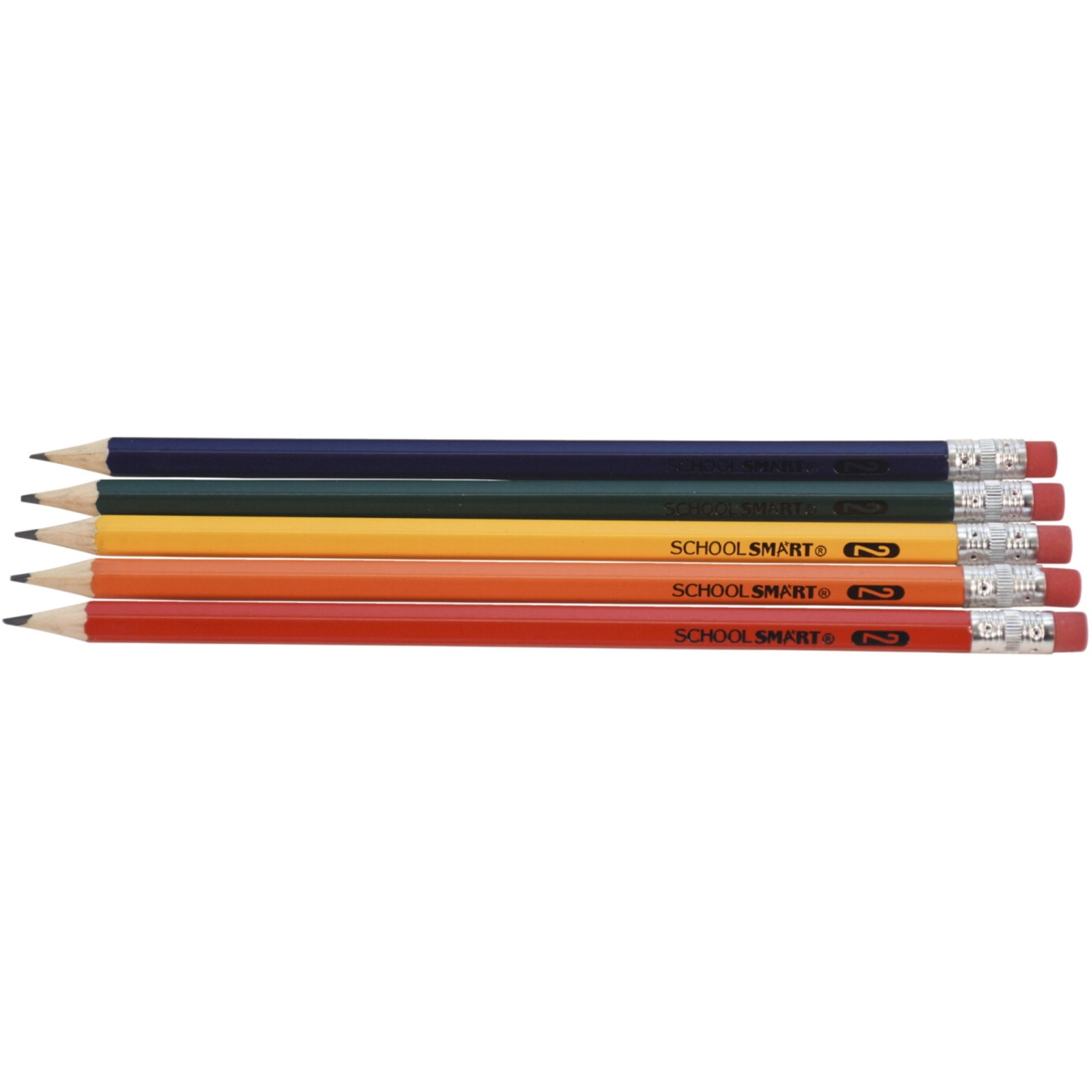 School Smart Hexagonal Pencils, Pre-Sharpened, Number 2, Assorted, Pack of 144