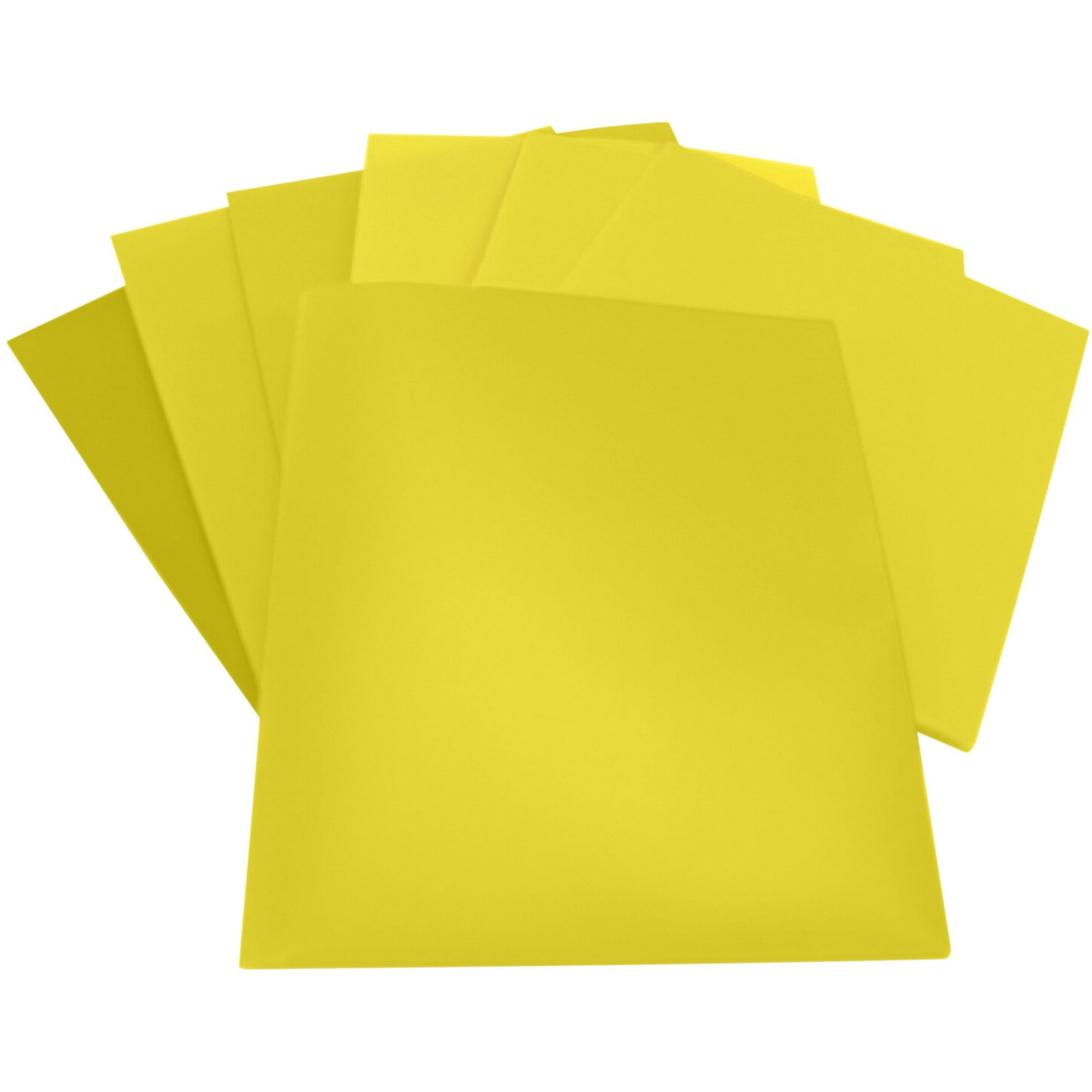 School Smart Heavyweight Two-Pocket Poly Folder, Yellow, Pack of 25