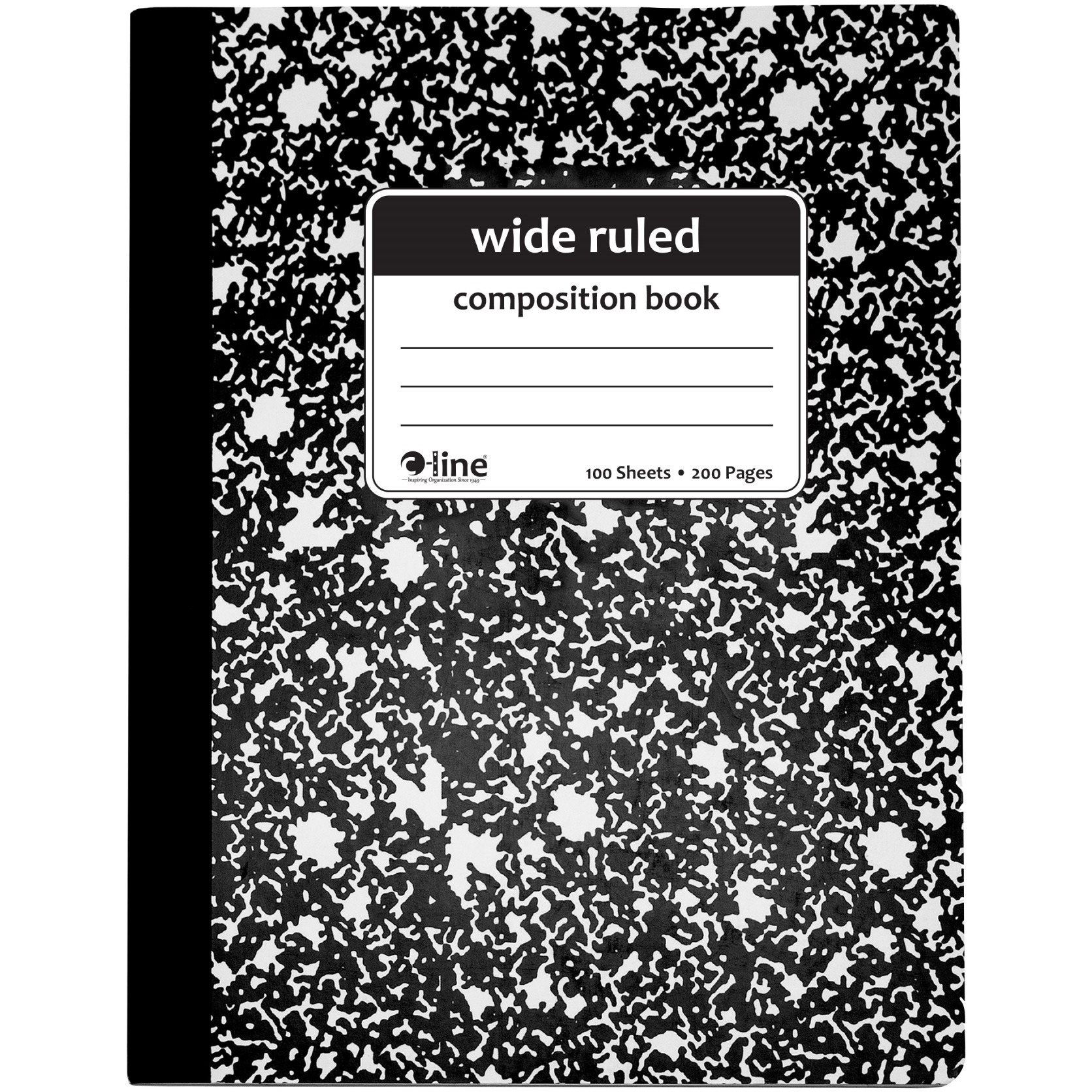 Composition Notebook, Wide Ruled, Black Marble, 1/EA (Set of 12 EA)