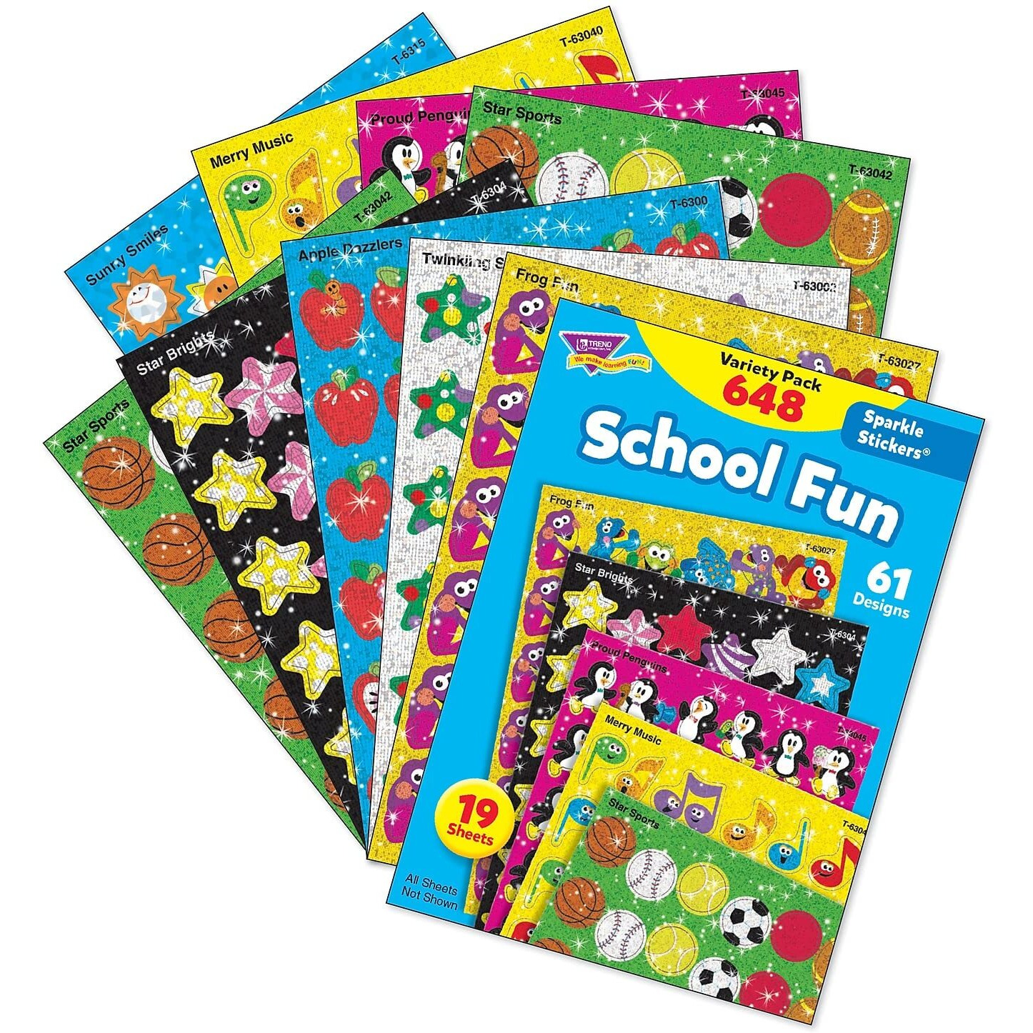 (2 PK) SPARKLE STICKERS SCHOOL FUN