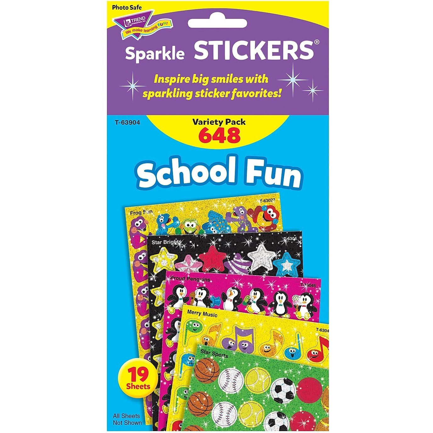 (2 PK) SPARKLE STICKERS SCHOOL FUN